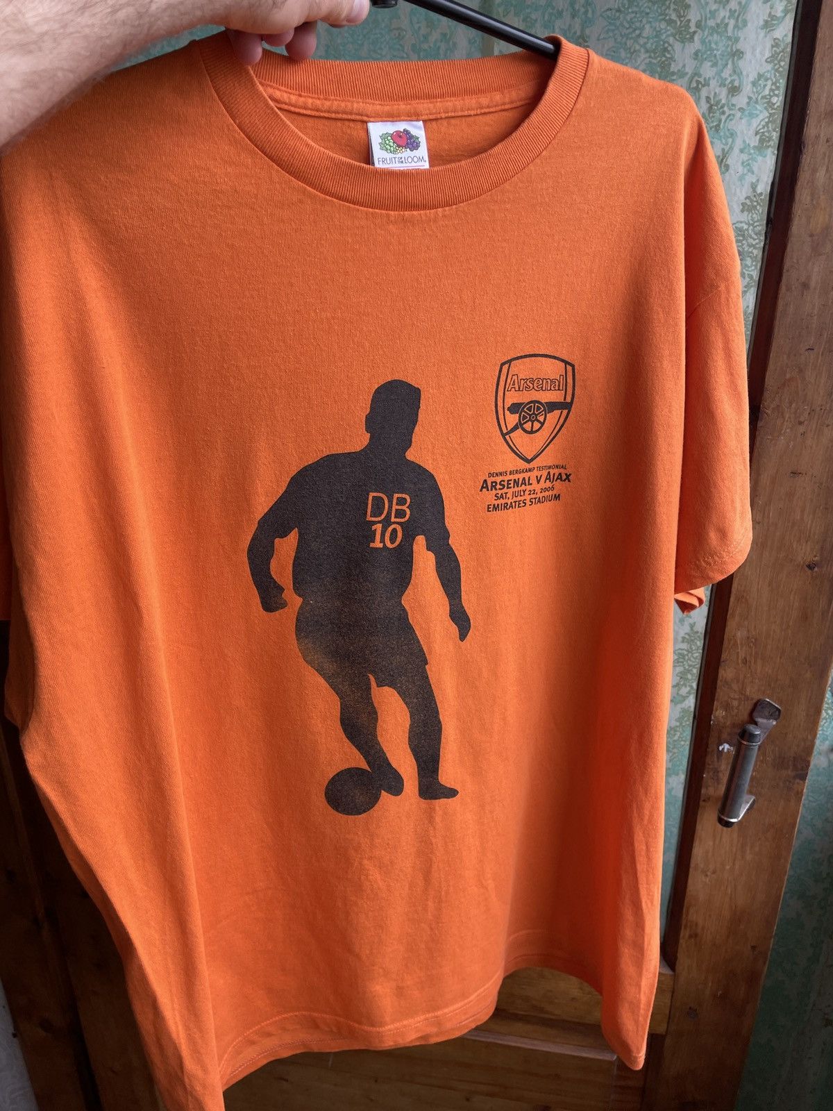 Fruit Of The Loom Arsenal vs Ajax 2006 Bergkamp soccer football t shirt jersey Size US XL / EU 56 / 4 - 12 Thumbnail