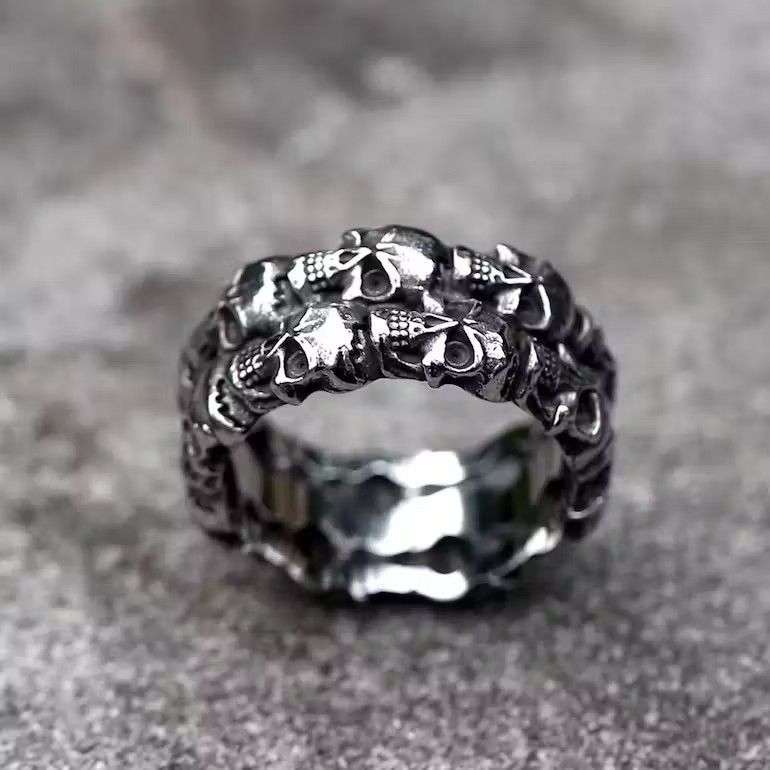 Jewelry × Vintage Unique Skull ring punk Size ONE SIZE - 2 Thumbnail