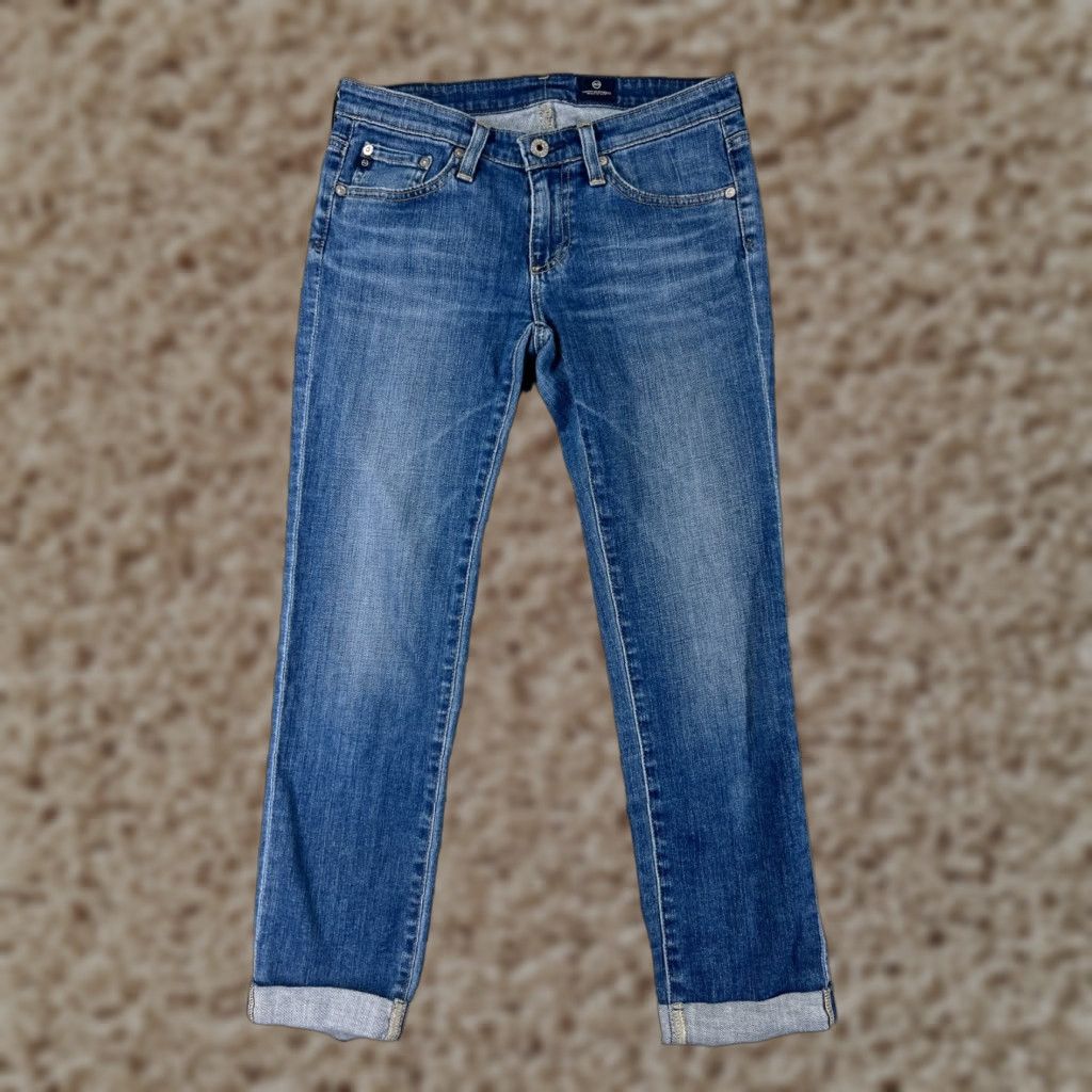 AG Adriano Goldschmied Jeans Womens 26 Blue Denim Straight Leg Cotton Blend
