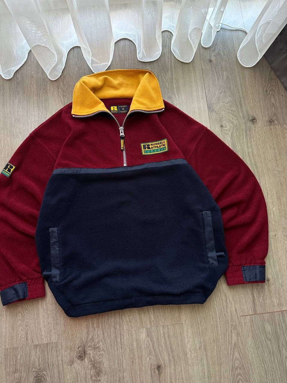 Russell Athletic × Vintage Vintage 90’s Russell Athletic 1/4 Zip Fleece Jacket Logo Size US XL / EU 56 / 4 - 6 Thumbnail