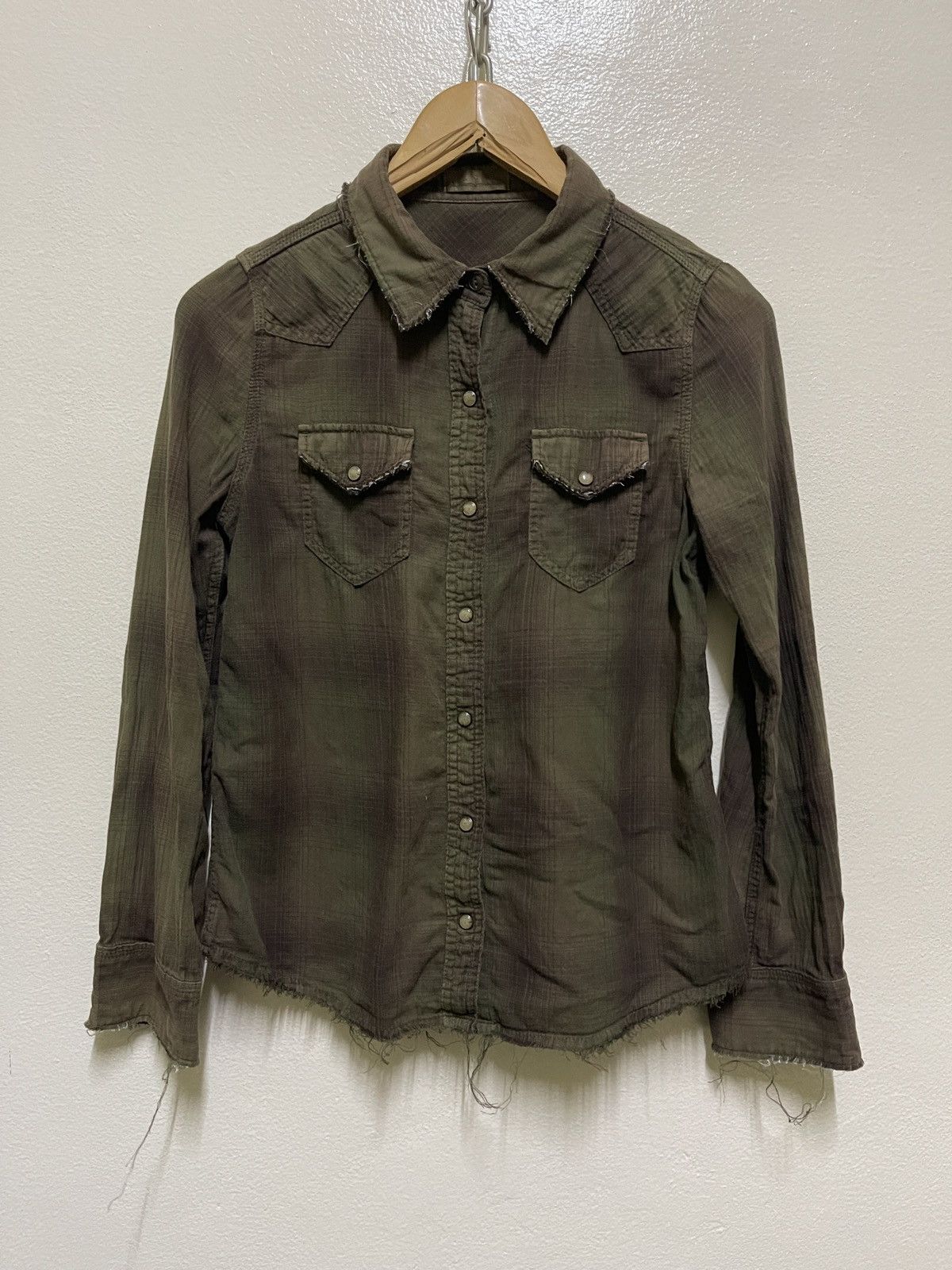 Japanese Brand GOA Western Plaid Shirt Distressed Size US S / EU 44-46 / 1 - 1 Thumbnail
