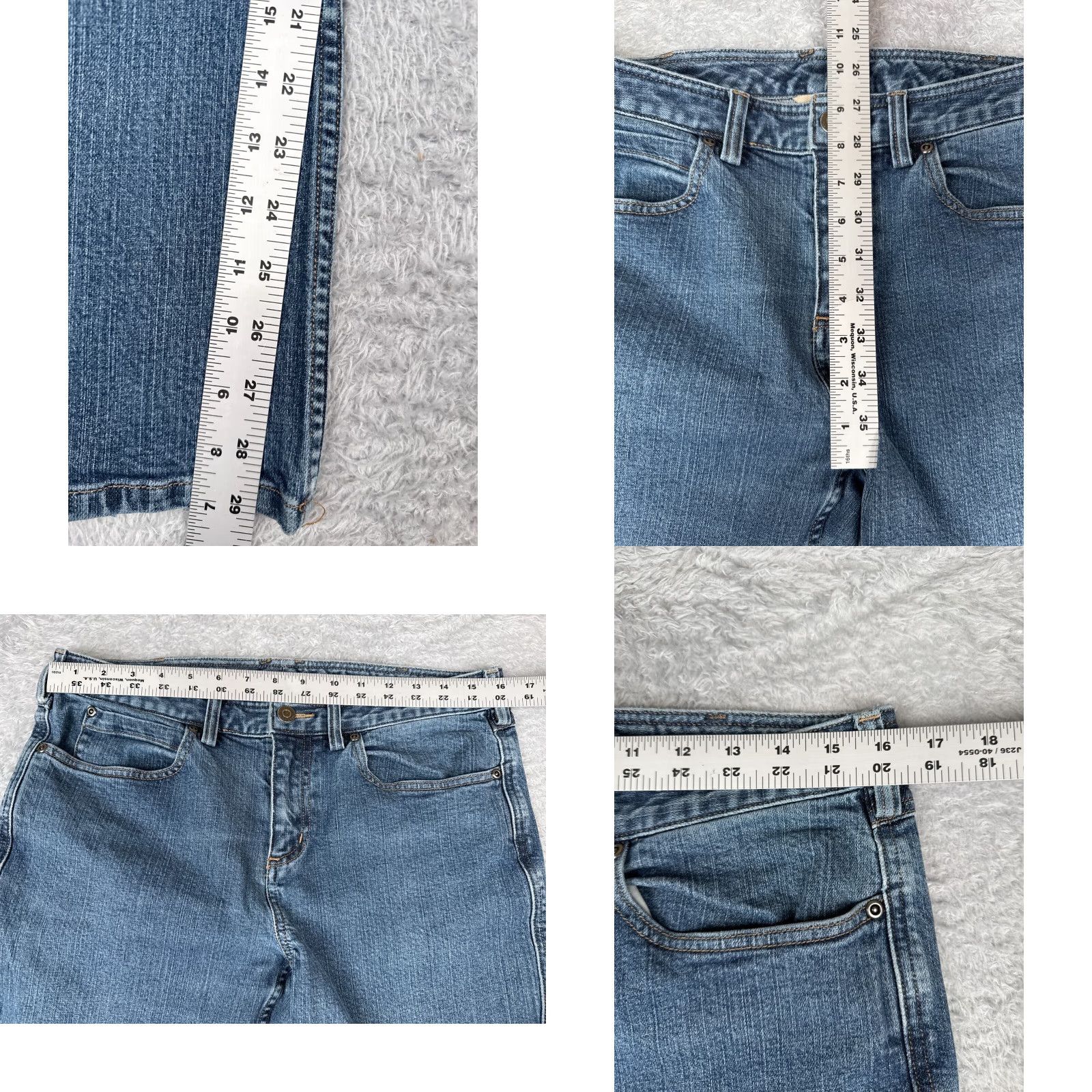Duluth Trading Company Duluth Jeans Womens 12 Bootcut Mid Rise Cotton Blend 32x29 Denim Blue 5-Pocket Stretch Jeans Mens? Size 34" / US 12 / IT 48 - 8 Thumbnail