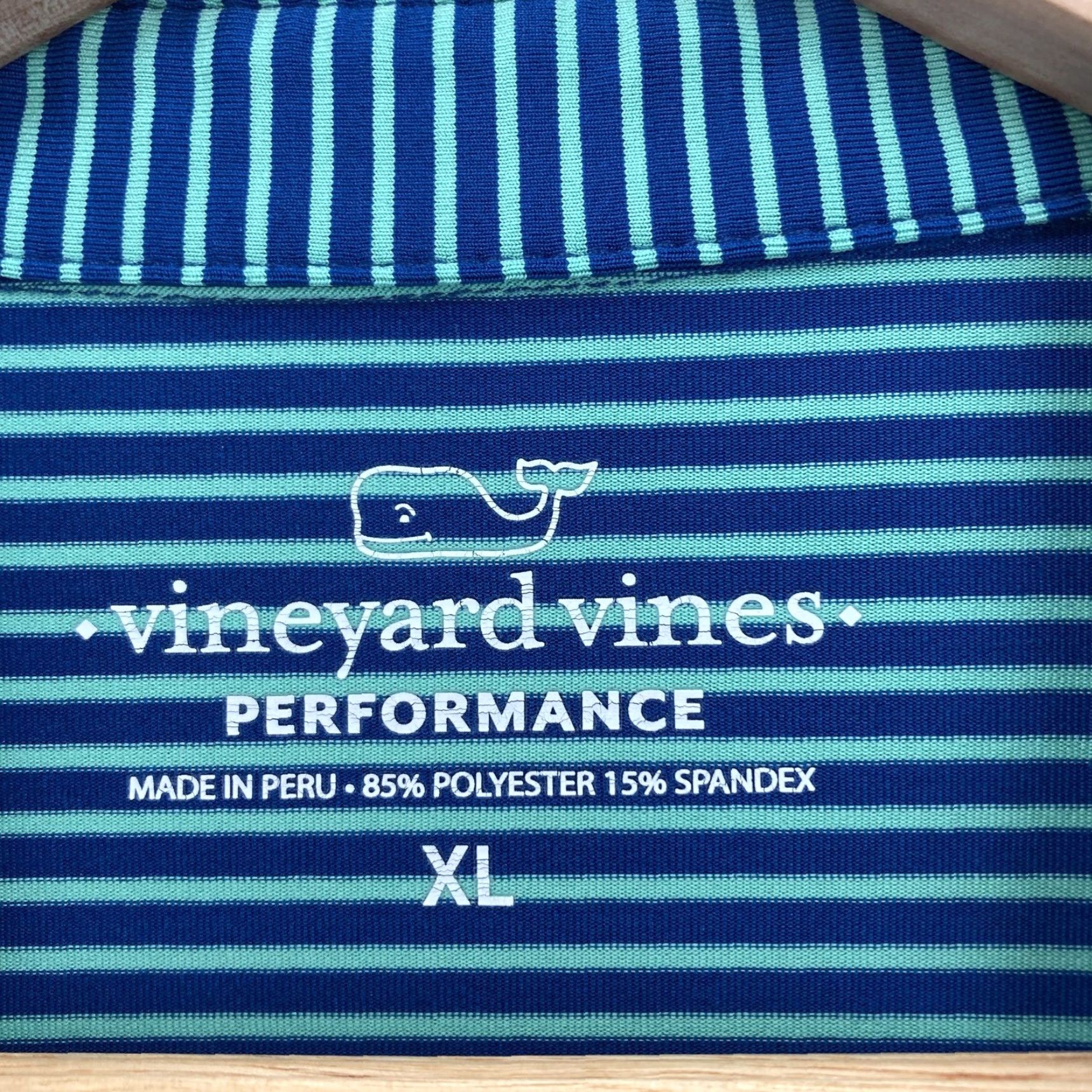 Vineyard Vines Vineyard Vines Performance Polo Shirt Mens XL Blue Striped Golf Stretch Wicking Size US XL / EU 56 / 4 - 4 Thumbnail