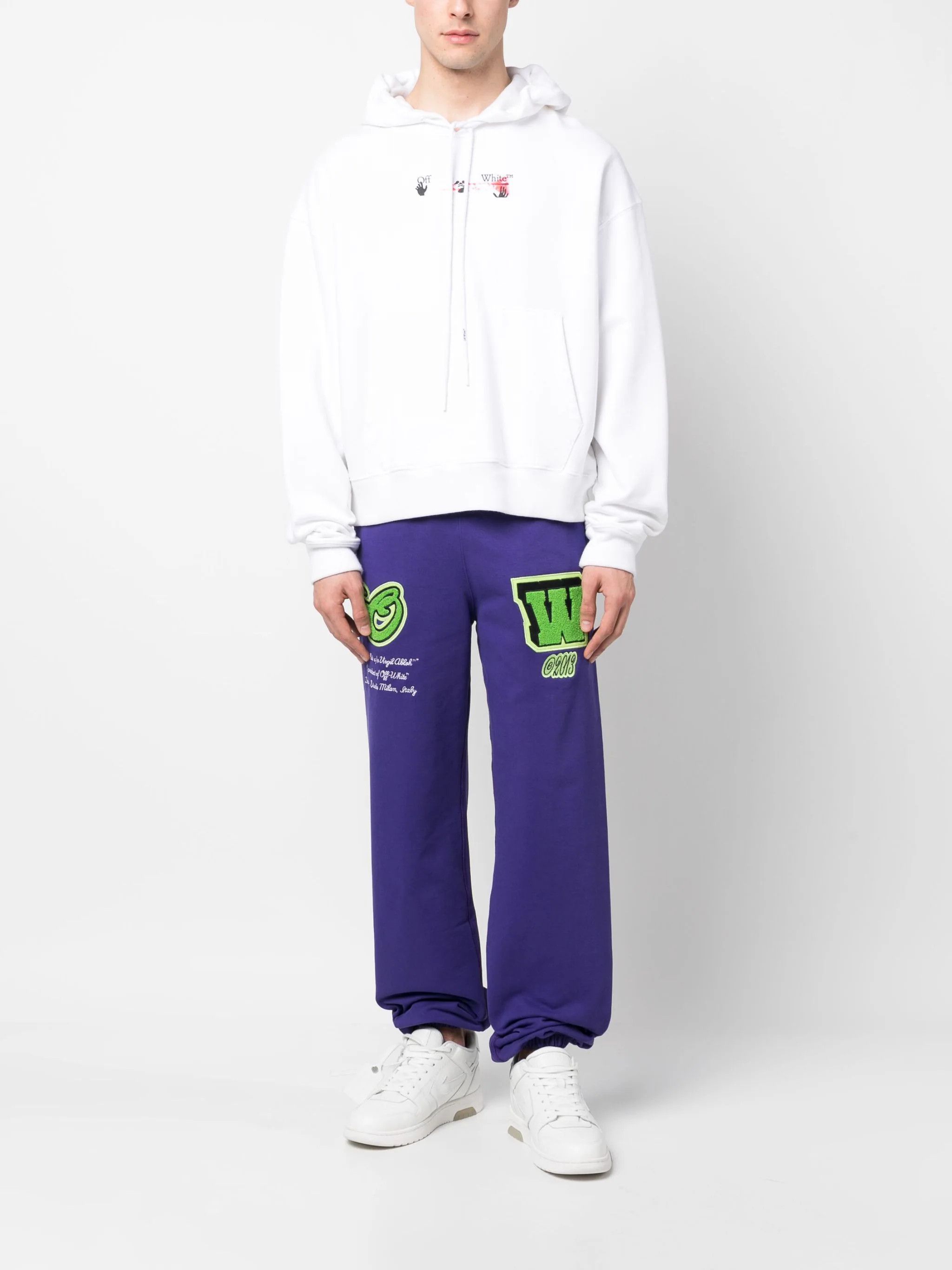 Off-White o1in1s1024 Q:1 / Varsity Patch Sweatpants & Joggers Purple Size US 38 / EU 54 - 2 Thumbnail