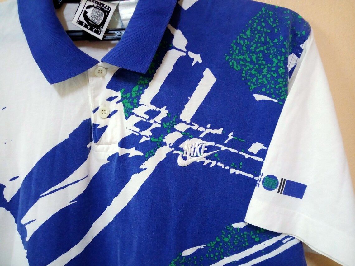 Nike × Vintage Vintage 90's Nike Challenge Court Polo Size US S / EU 44-46 / 1 - 5 Thumbnail