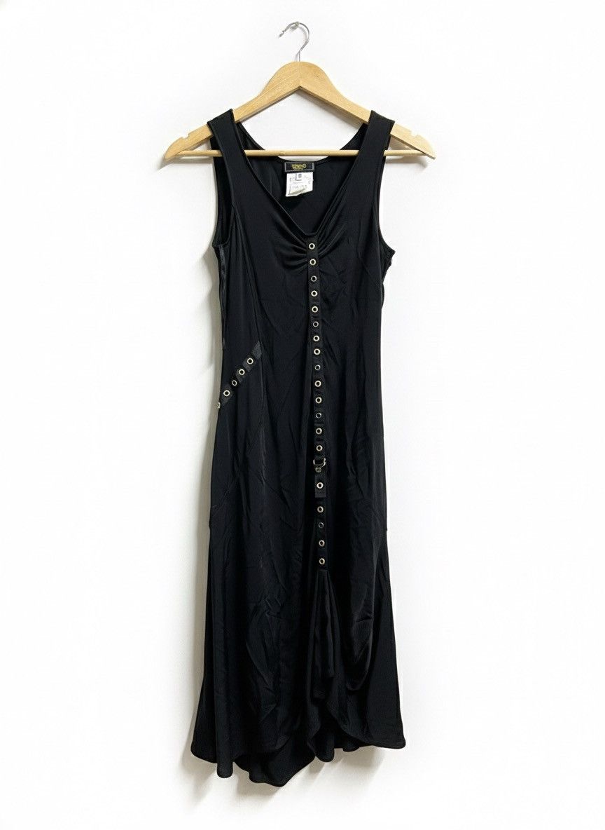 90s Archive Sleeveless Grommet Midi Dress