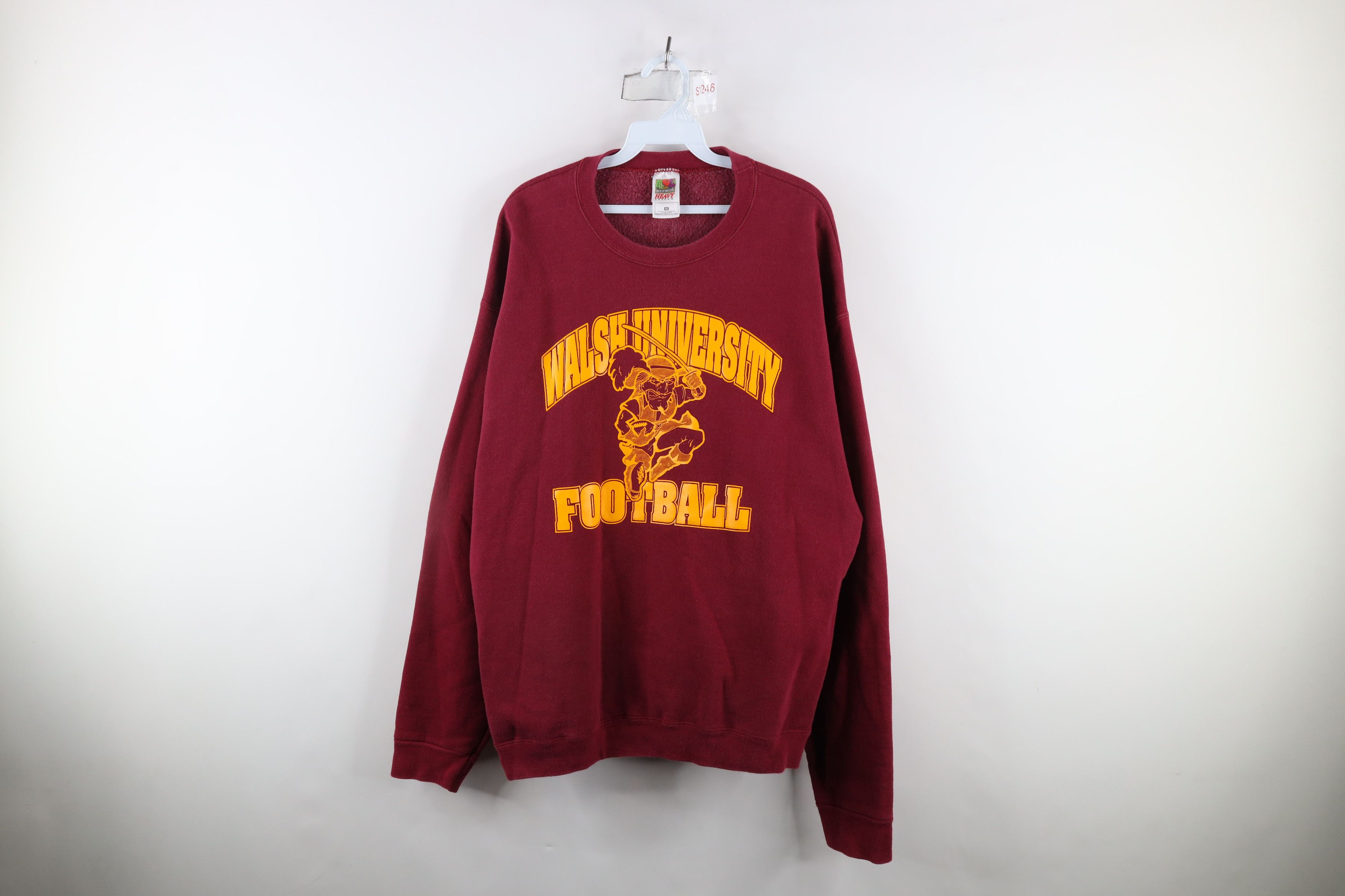 Vintage Vintage 90s Heavyweight University Football Sweatshirt Red Size US XL / EU 56 / 4 - 1 Thumbnail
