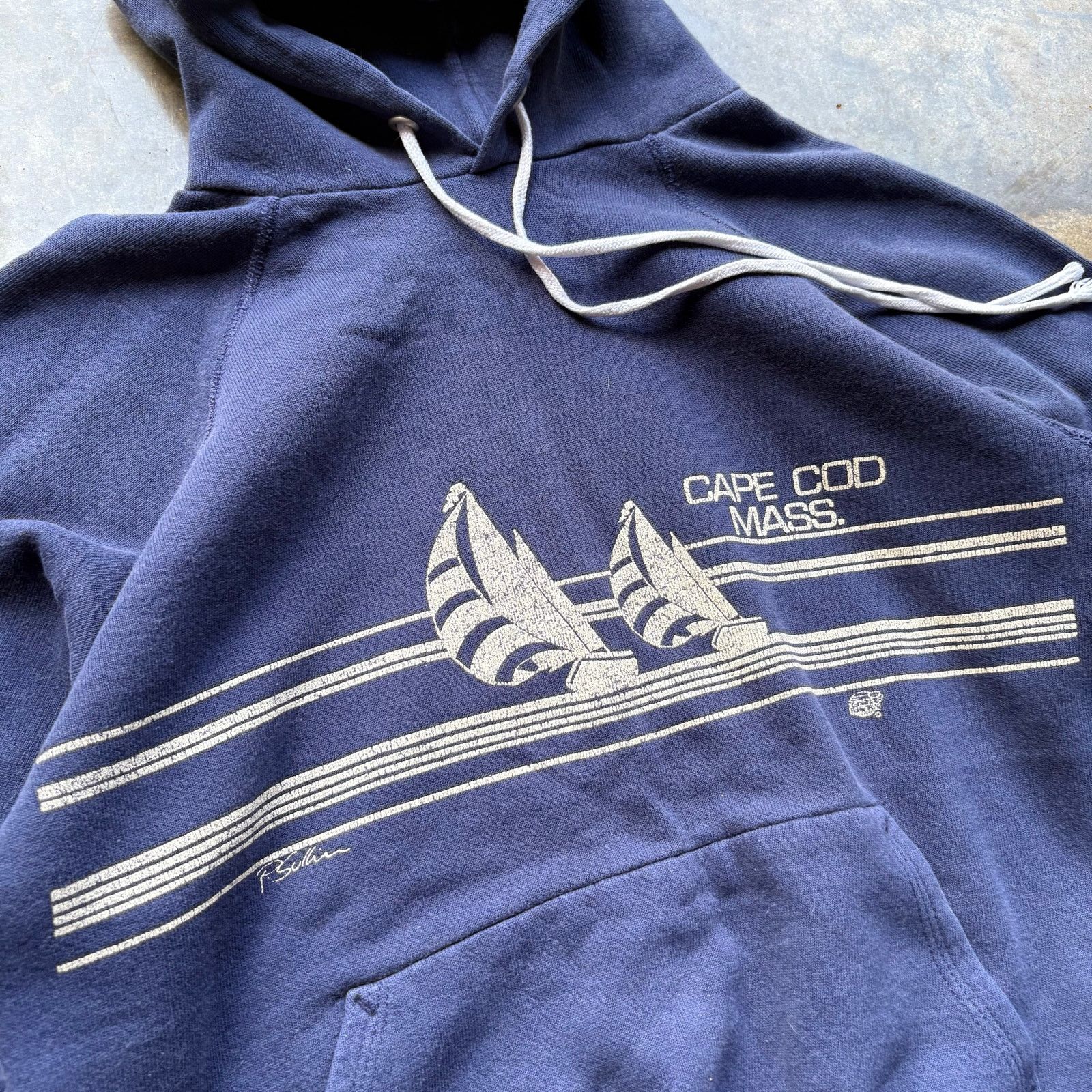 Hanes × Vintage Vintage 80s Cape Codd Surf Style Hoodie Size US S / EU 44-46 / 1 - 2 Thumbnail
