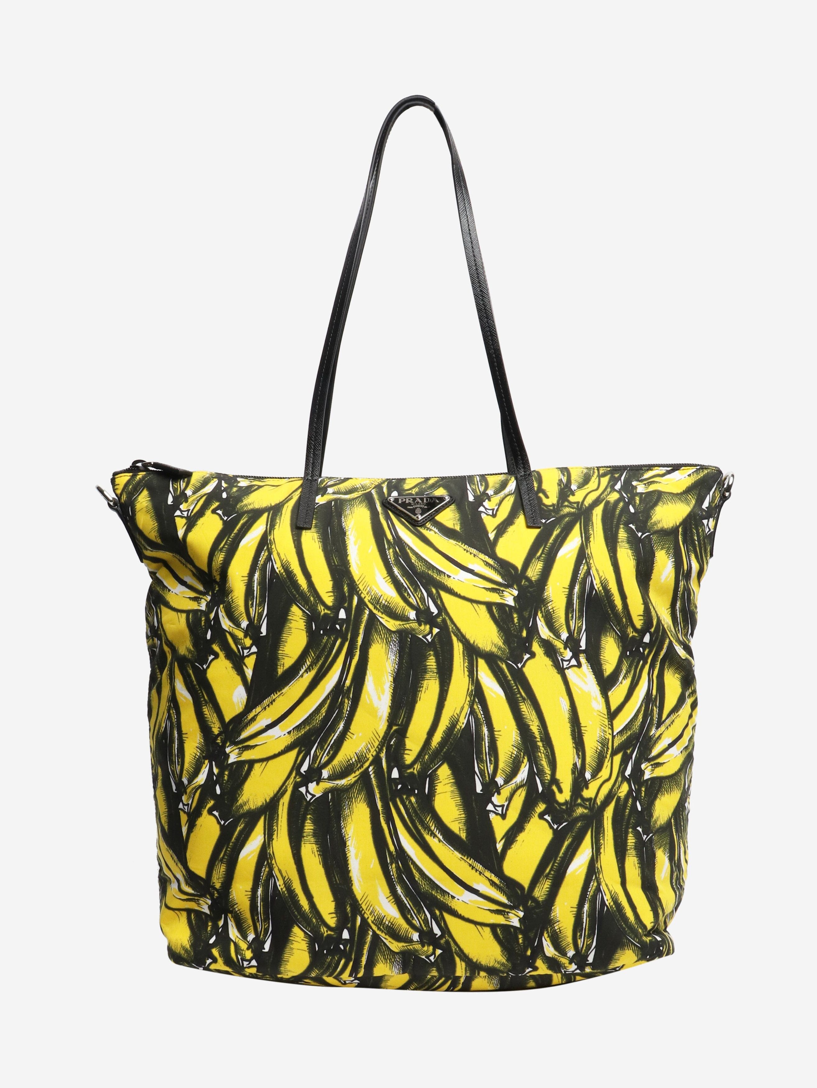 Prada Yellow banana printed shopper tote Size ONE SIZE - 1 Thumbnail