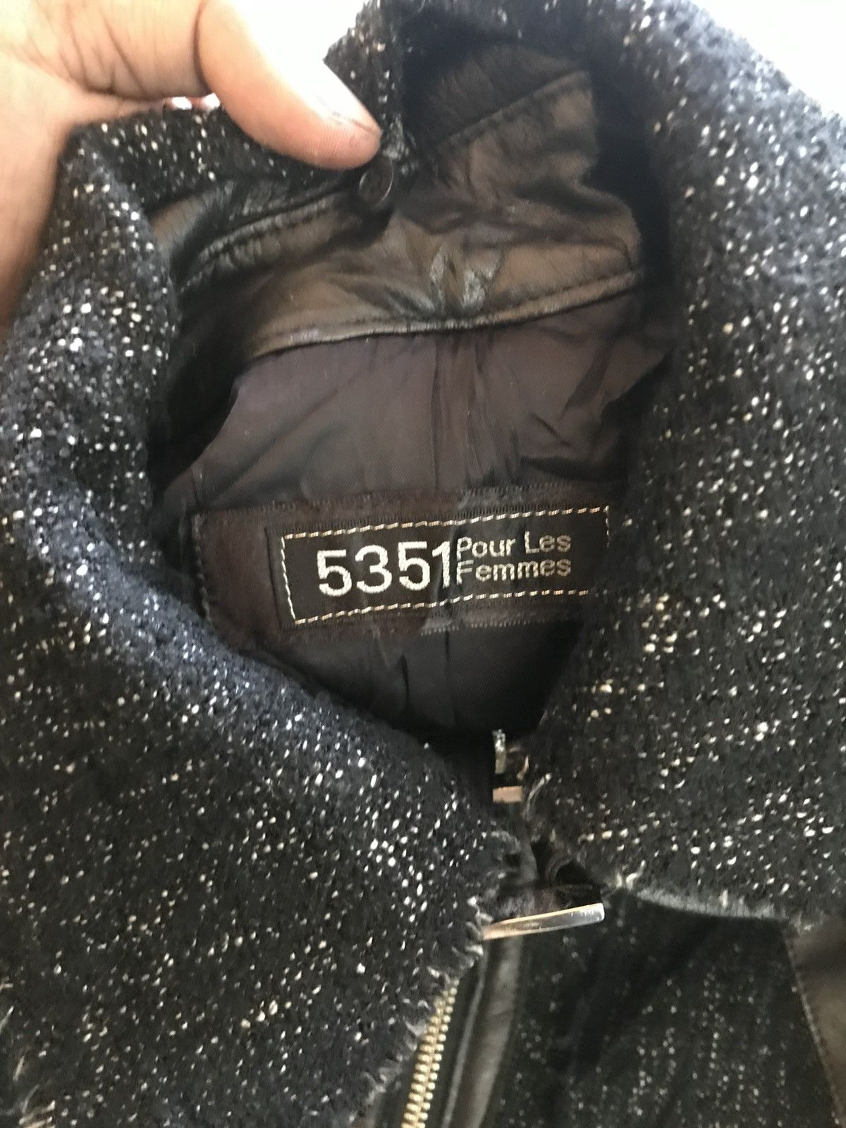 5351 POUR LES FEMMES 00s Patch Work Tweed Jacket Size M / US 6-8 / IT 42-44 - 11 Thumbnail