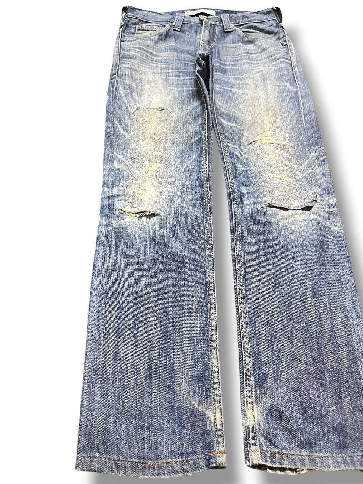 Levi's Vintage Clothing Vintage Levi’s 504 Slim Straight Ripped Distressed Denim Size US 29 - 3 Thumbnail
