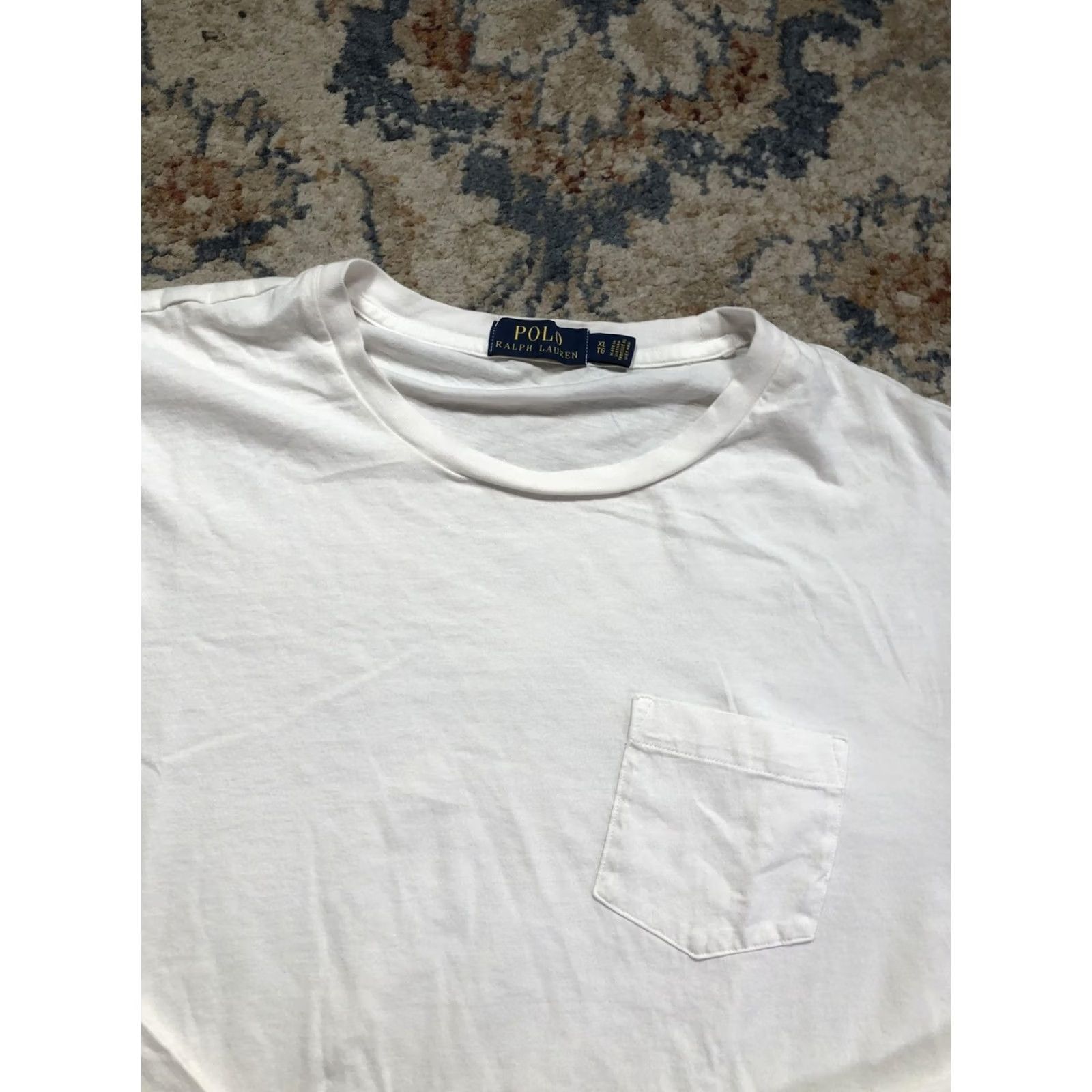 Polo Ralph Lauren Polo Ralph Lauren Shirt Mens XL White Long Sleeve Pocket Tee Pony Logo Crewneck Size US XL / EU 56 / 4 - 7 Thumbnail