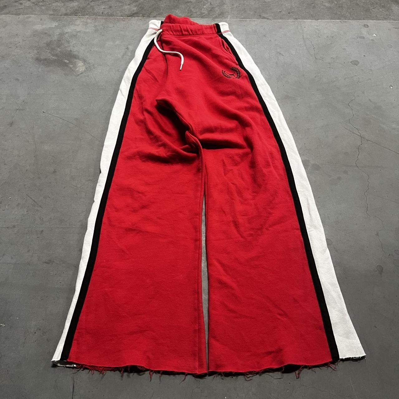 Pink Crazy Vintage Y2K/2000s Baggy Striped Red Pink Victorias Secret Essential Sweatpants with Pockets! Size US 36 / EU 52 - 2 Thumbnail