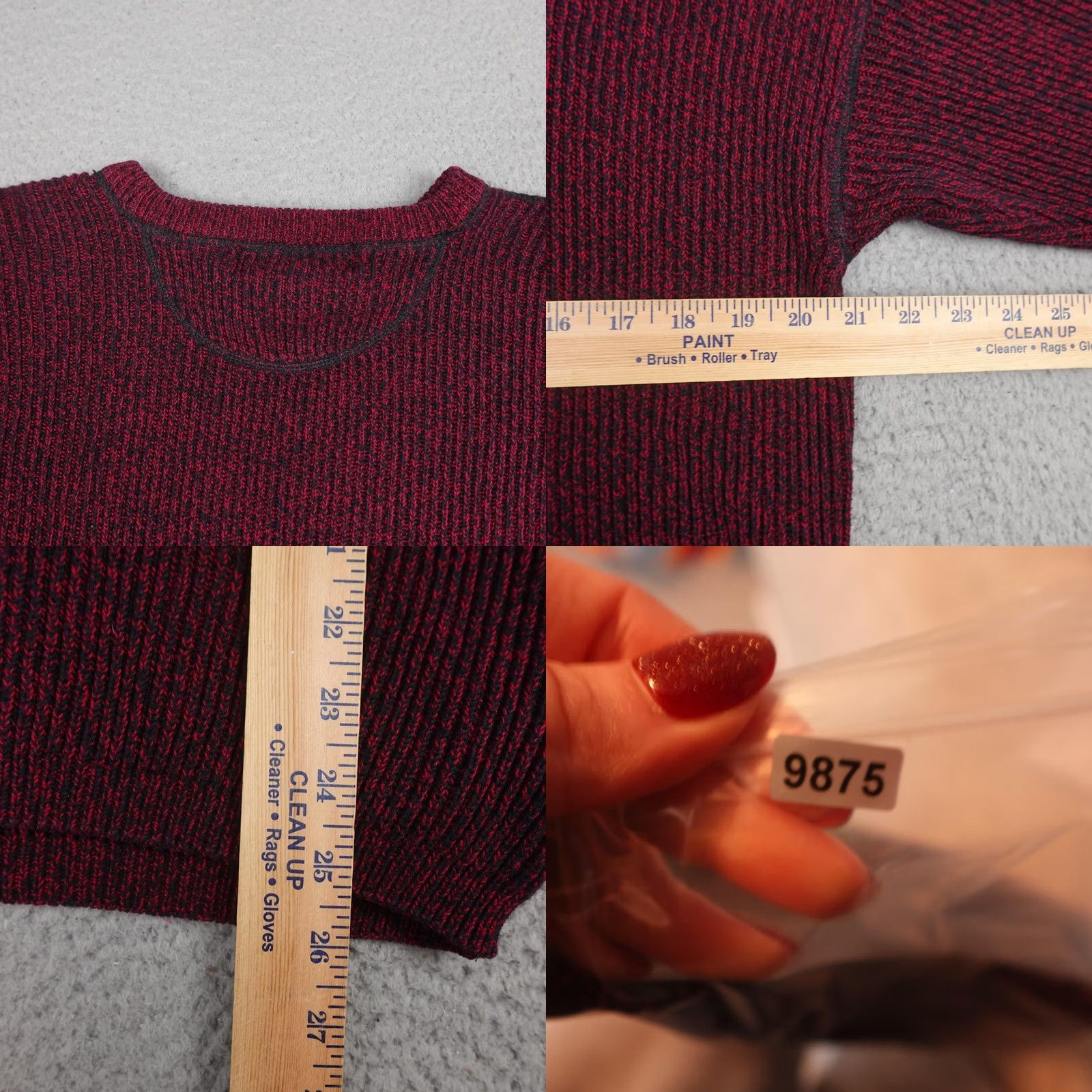 Croft & Barrow VINTAGE Croft & Barrow Sweater Mens Large Red Black Knit Crewneck Pullover 90s Size US L / EU 52-54 / 3 - 8 Thumbnail