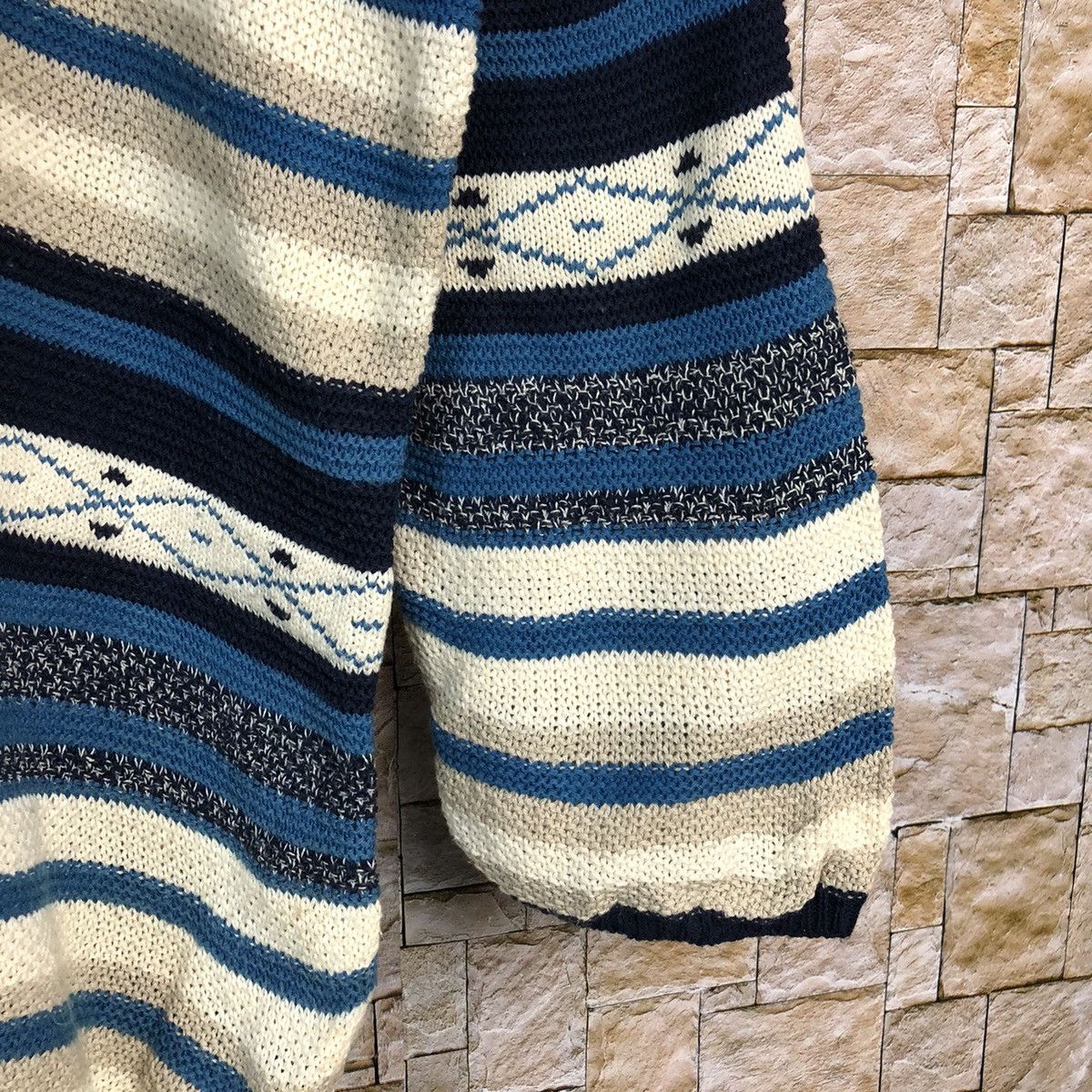Homespun Knitwear × Japanese Brand Belle Maison senshukai japan Blue Cardigan knitwear #A227 Size US L / EU 52-54 / 3 - 8 Thumbnail