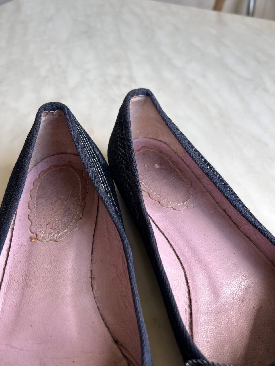 Valentino Valentino Bow Denim Ballet Flats Shoes Vintage 90s Retro Size US 10 / IT 40 - 11 Thumbnail