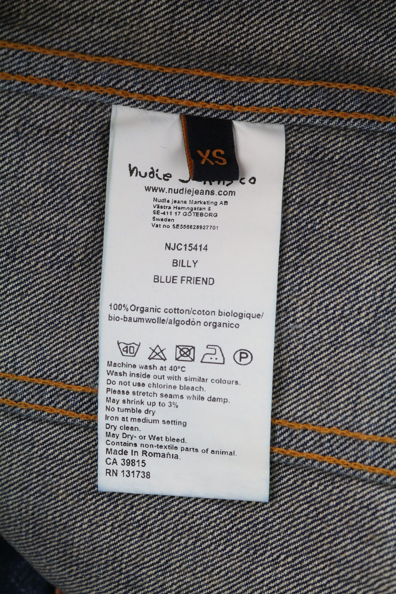 Nudie Jeans BILLY XS Blue Friend Organic Polo Washed Jacket 81941 Size US XS / EU 42 / 0 - 8 Thumbnail