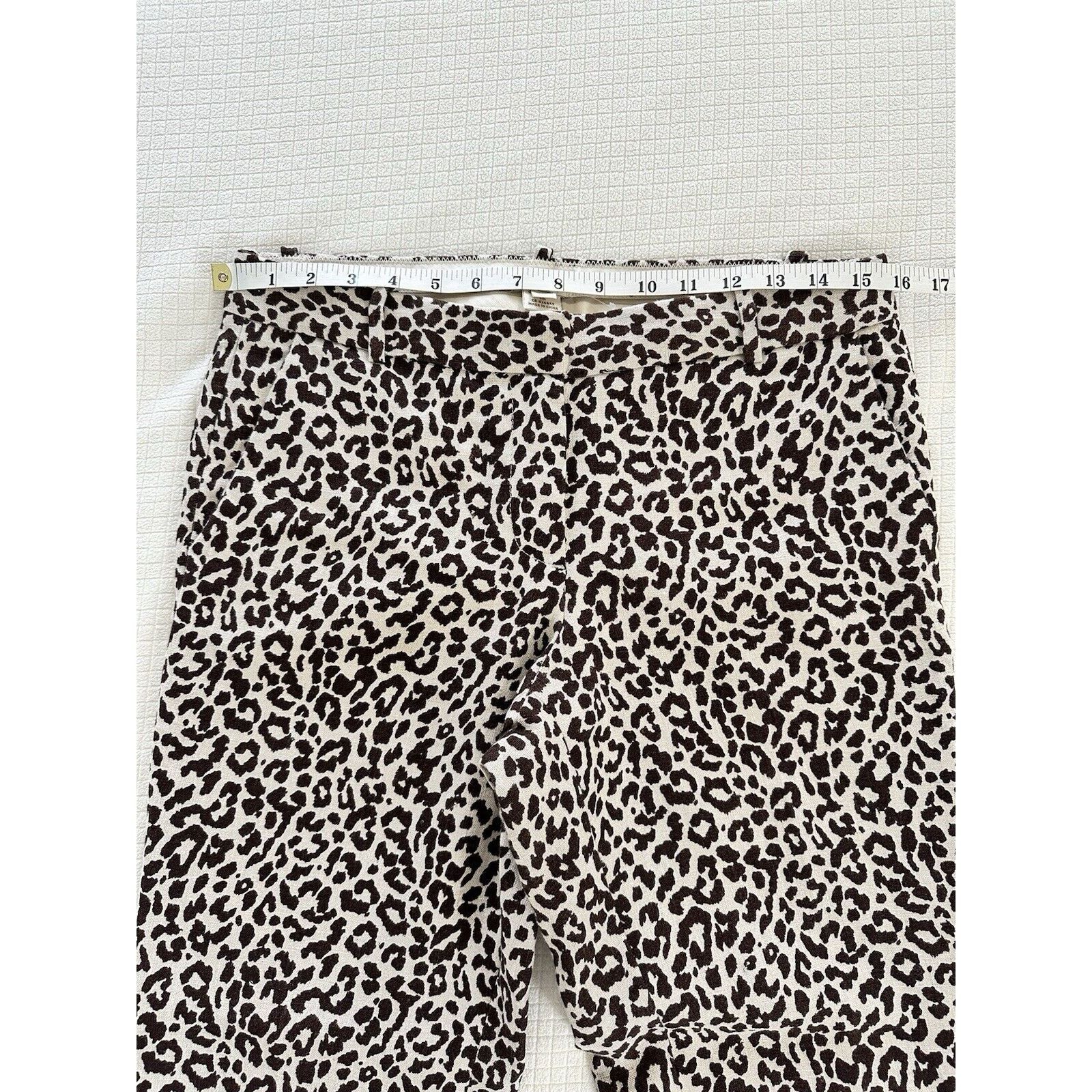 J.Crew J Crew Cafe Capri Leopard Print 100% Linen Pants Size 8 NWOT Size 30" / US 8 / IT 44 - 3 Thumbnail