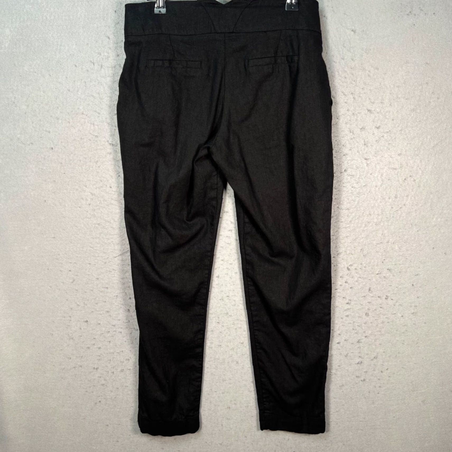 Asos ASOS Womens 6 Black High-Waisted Linen-Blend Tapered Leg Pants Shirt? Wait Size 28" / US 6 / IT 42 - 2 Thumbnail