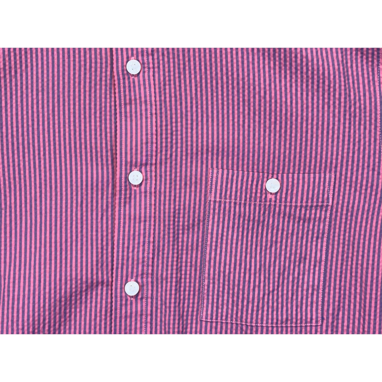 UNTUCKit UNTUCKit Medium Red Blue Stripe Short Sleeve Button Down Size US M / EU 48-50 / 2 - 6 Thumbnail