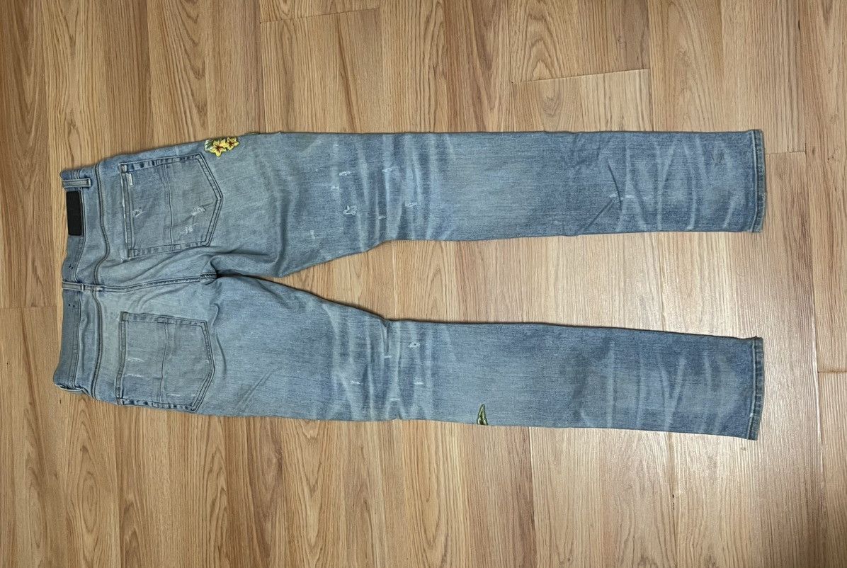 Amiri Amiri Floral Embroidered Skinny Jeans Size US 31 - 4 Thumbnail