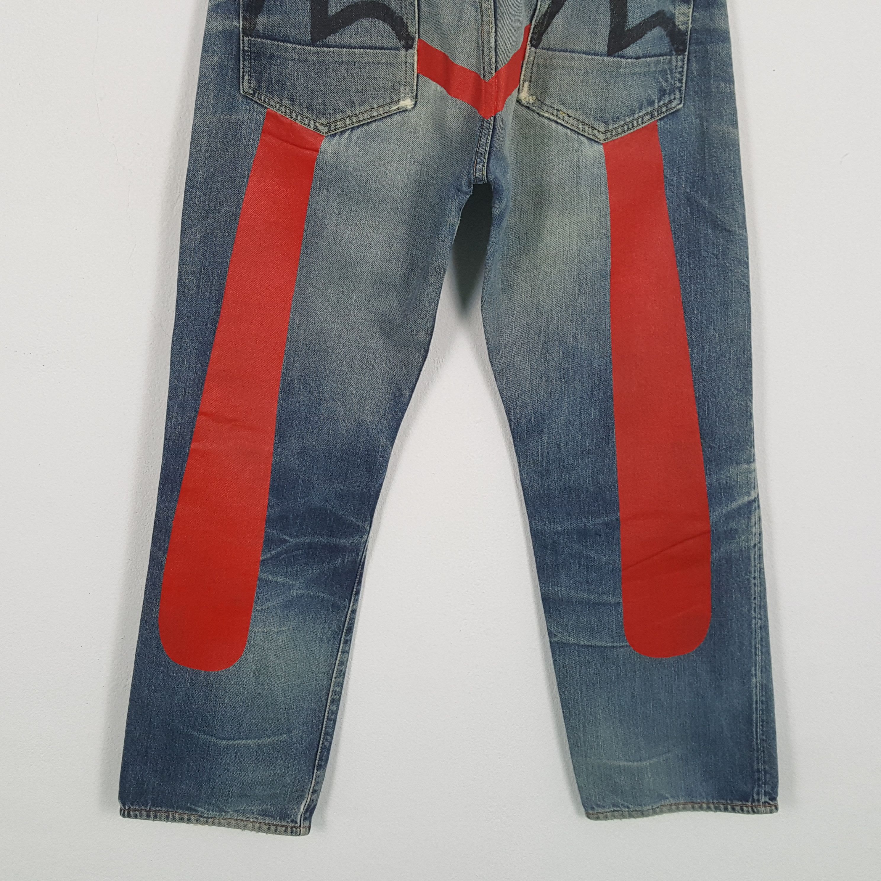 Evisu EVISU Japanese Streetwear Custom Daicock Distressed Jeans Size US 27 - 3 Thumbnail