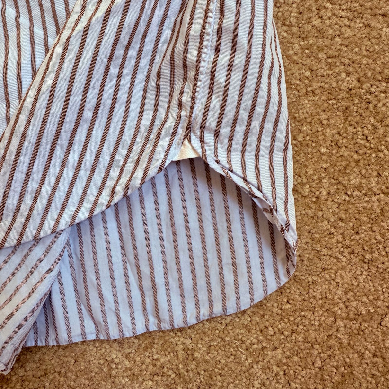 Ermenegildo Zegna Ermenegildo Zegna Striped Cotton Button-Down Shirt Men 18/46 Size US XL / EU 56 / 4 - 6 Thumbnail