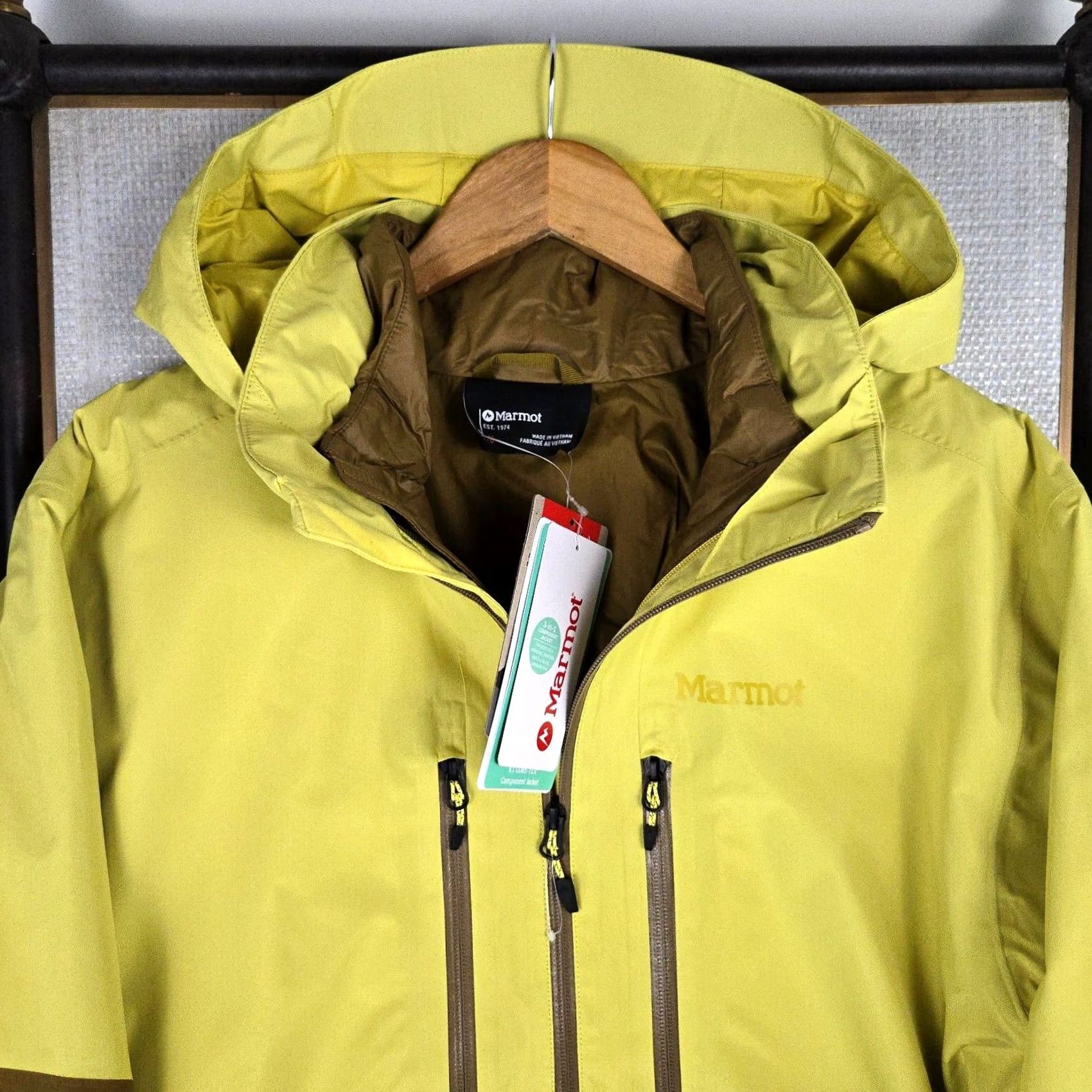Marmot Marmot Jacket 3-in-1 Gore-Tex Recco Insulated Winter Ski Snowboard Hooded XL Yellow Mens Size US XL / EU 56 / 4 - 3 Thumbnail