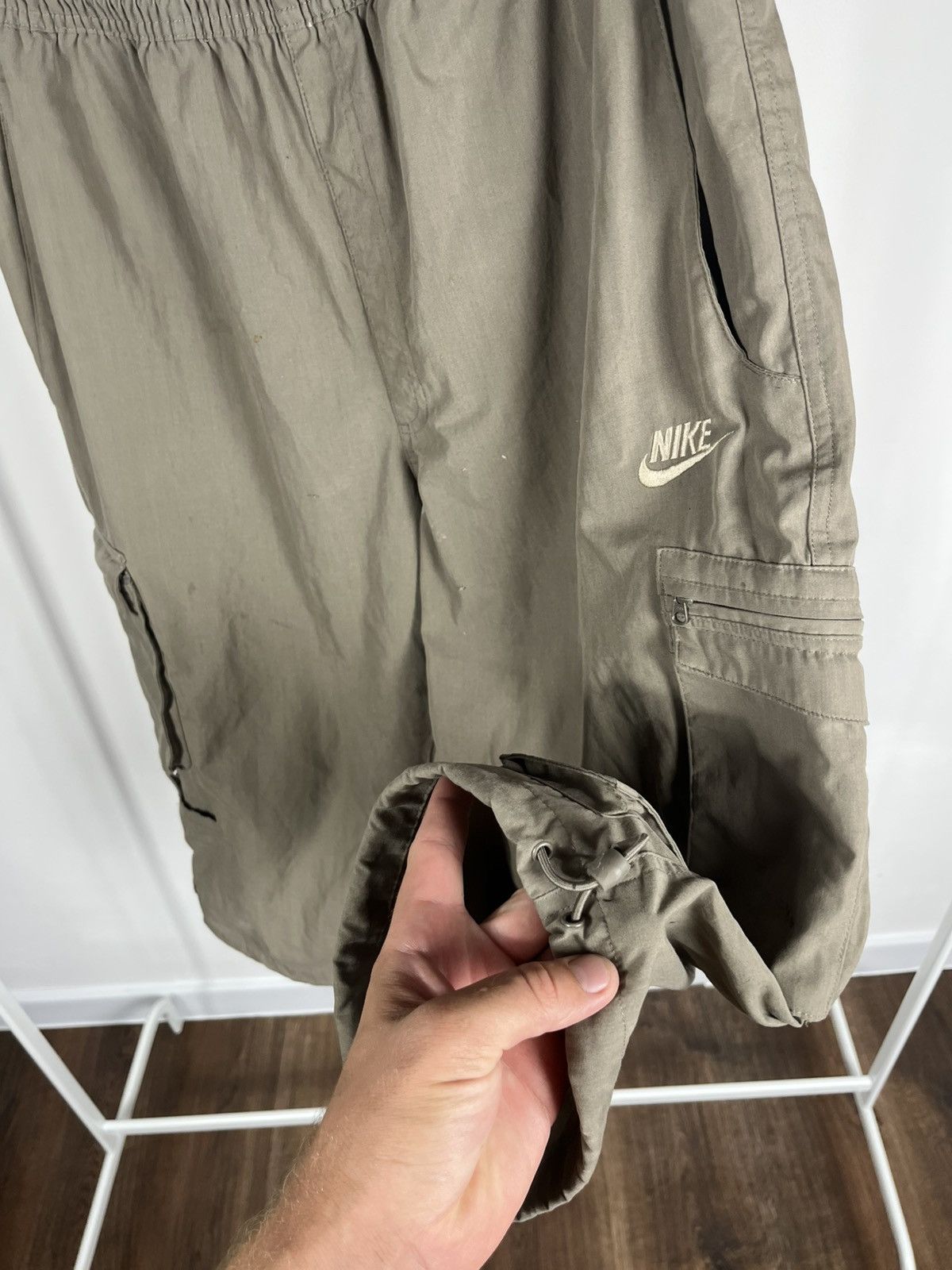 Nike Nike Distressed Cargo Long Shorts Olive Green Size L Size US 34 / EU 50 - 7 Thumbnail