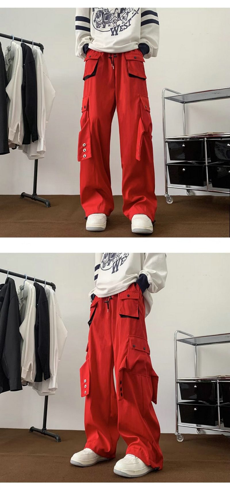 Japanese Brand × Vintage American Style Wide-leg Cargo Pants For Men Spring Autumn Size US 32 / EU 48 - 5 Thumbnail