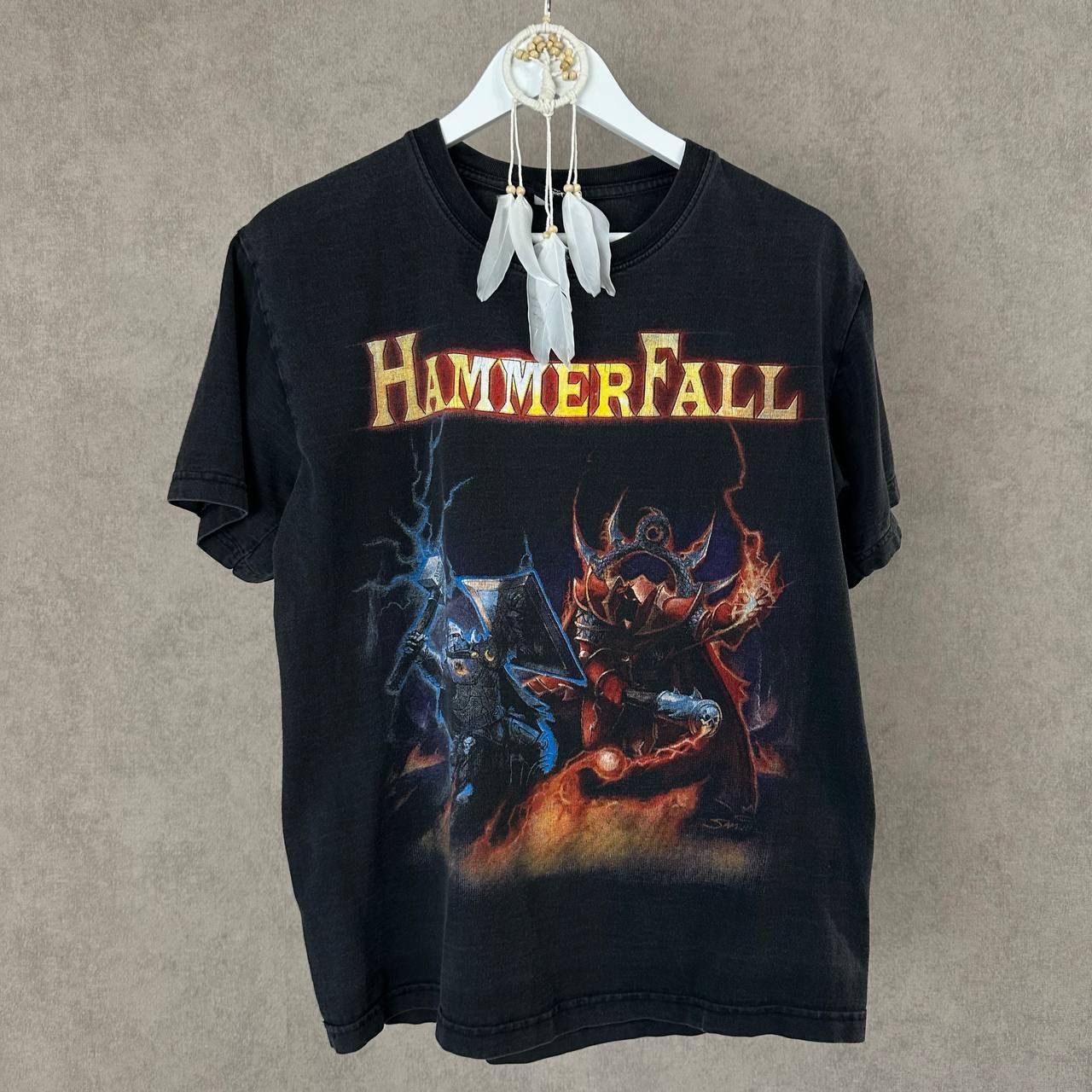 Band Tees × Vintage Vintage Hammer Fall T-shirts Big Logo Band Rock 00s Y2K Size US M / EU 48-50 / 2 - 1 Thumbnail