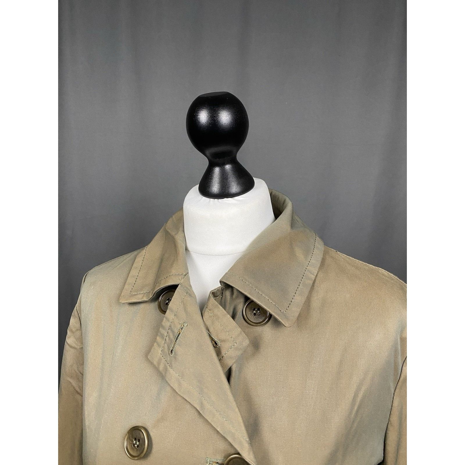 Aspesi Alberto Aspesi Women's Green Brown Double Breasted Trench Pe Size L / US 10 / IT 46 - 5 Thumbnail