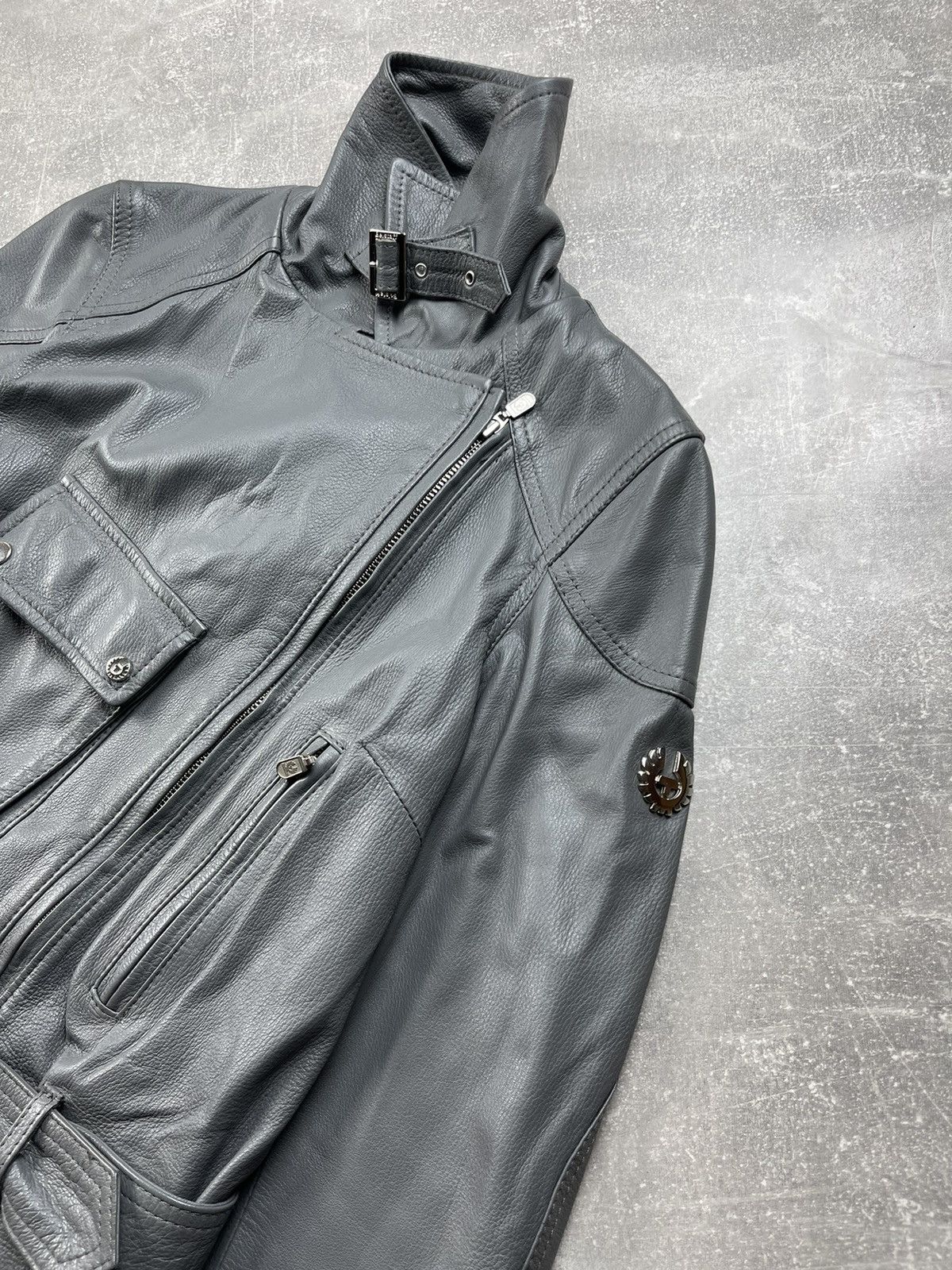 Belstaff Belstaff Gold Label Ladies Biker Belted Gray Leather Jacket Size S / US 4 / IT 40 - 5 Thumbnail