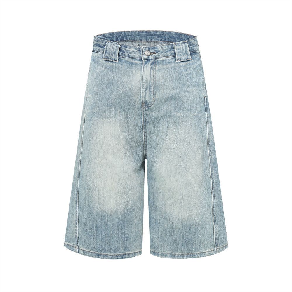Japanese Brand American-style vintage-washed distressed denim shorts Size US 32 / EU 48 - 1 Thumbnail