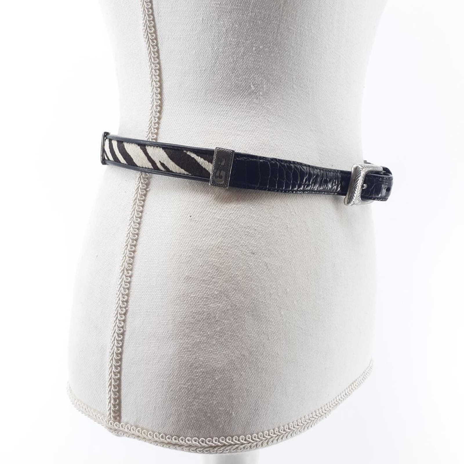 Brighton Vintage Brighton Belt Calf Hair Fur Zebra leopard Croc M Size ONE SIZE - 8 Thumbnail