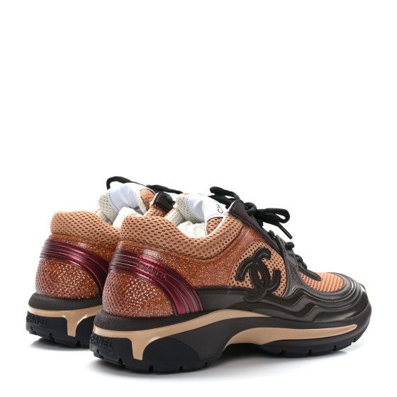 Chanel AUTHENTIC CHANEL Fabric Laminated Calfskin Stretch sneakers Size US 7 / IT 37 - 4 Thumbnail
