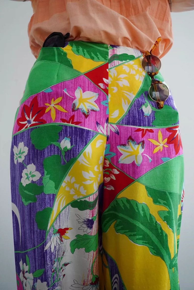 Kenzo KENZO Plant silk printed trousers Size 25" / US 0 / IT 36 - 7 Thumbnail