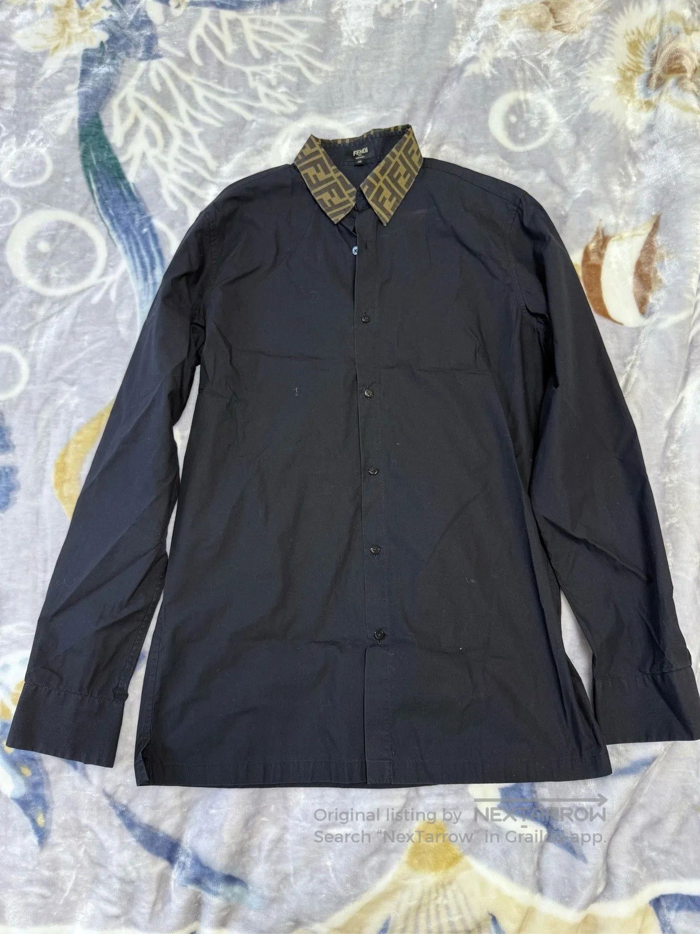 Fendi Fendi 2022 Black Collar Logo Cotton Shirt. Size US XS / EU 42 / 0 - 1 Thumbnail