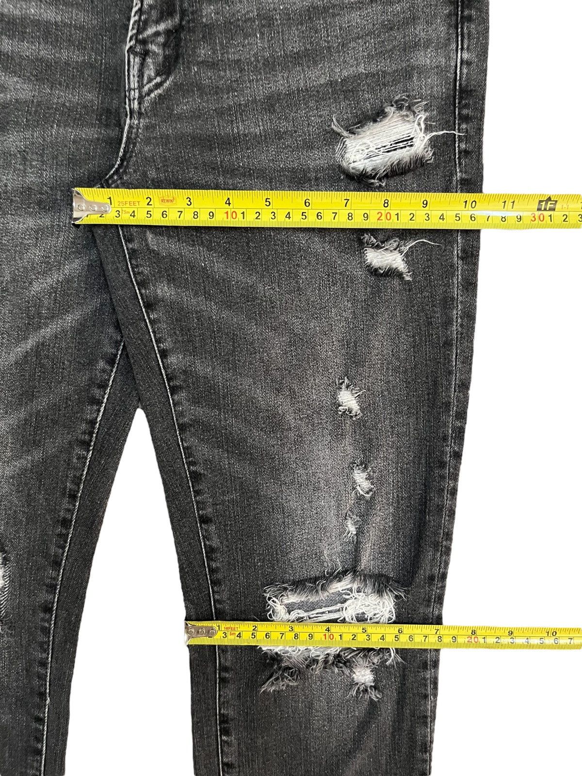 14th Addiction Vintage Japanese Brand Trash Deep Dark Black Distressed Jean Size US 32 / EU 48 - 17 Thumbnail