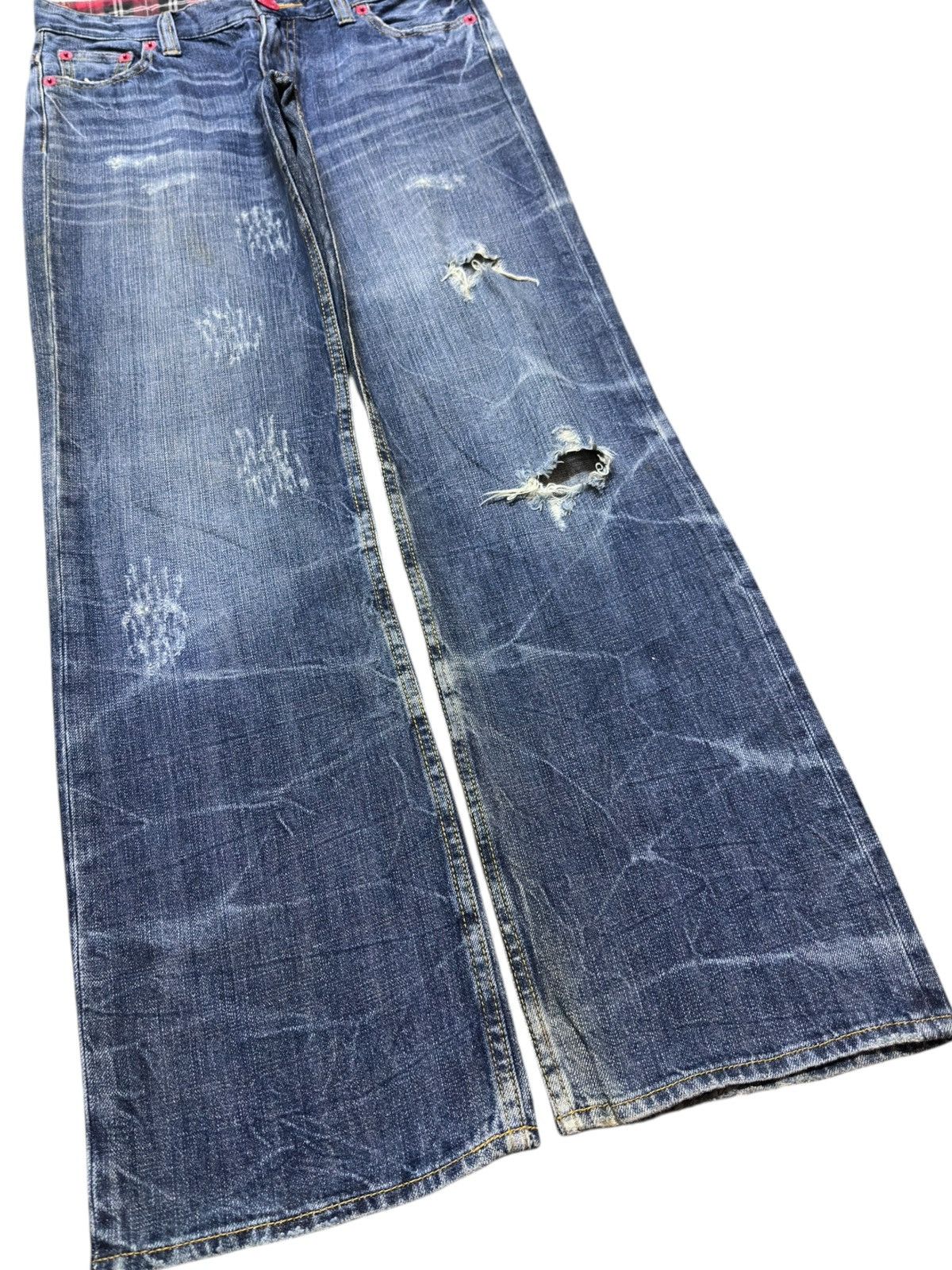 Hysteric Glamour Vintage Oririn Grunge Whiskers Distressed Denim Size US 31 - 3 Thumbnail