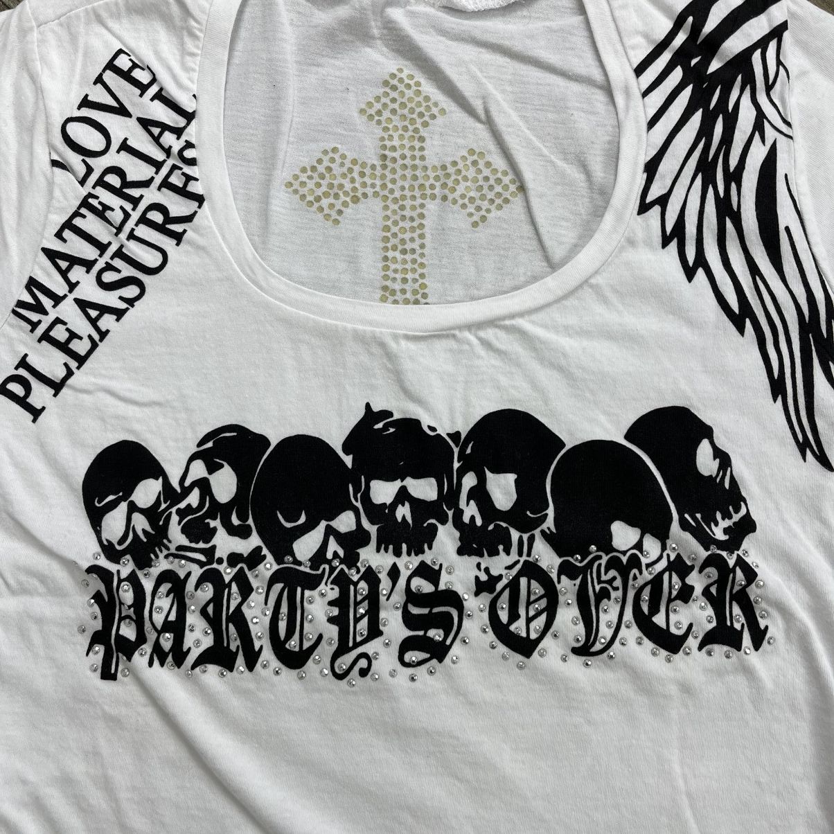 Hysteric Glamour 2000s D.I.A Party's Over Skulls Cross Grunge Lgb Style Tee Size S / US 4 / IT 40 - 3 Thumbnail