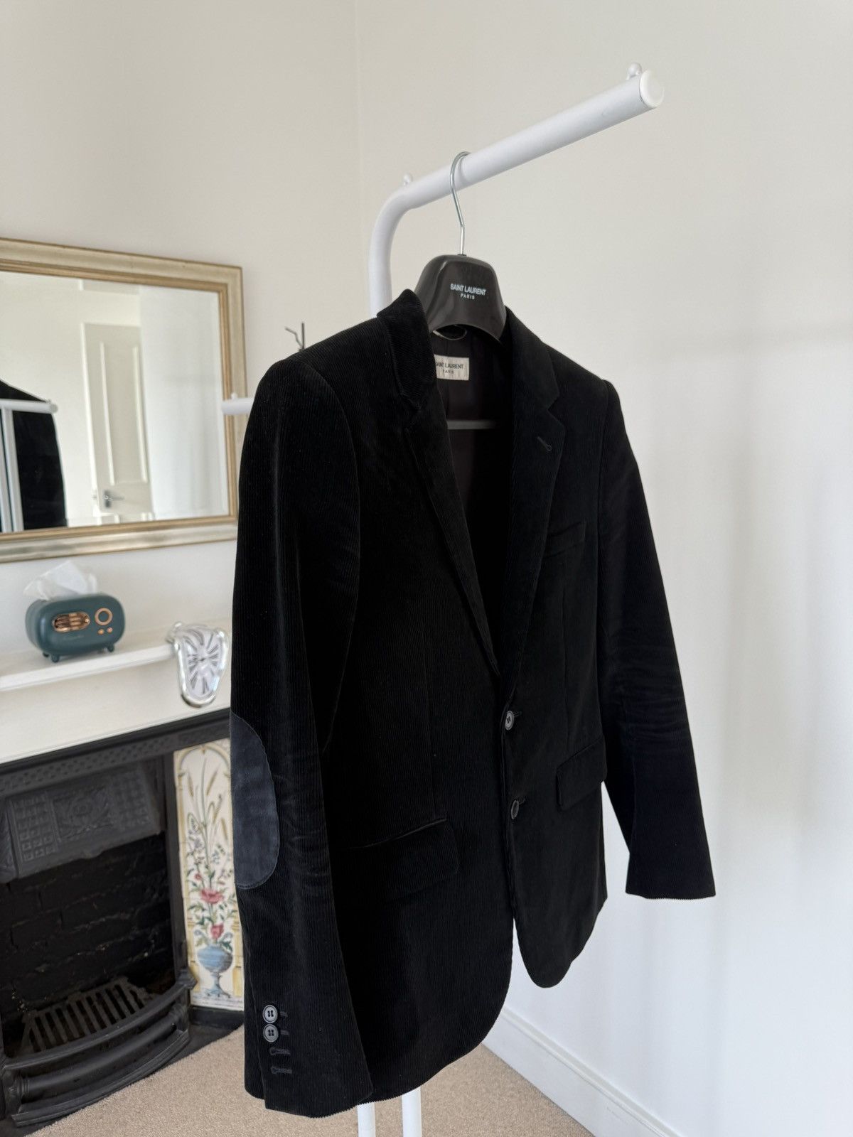 Hedi Slimane × Saint Laurent Paris Saint Laurent Corduroy Elbow Patch Blazer Size 46R - 4 Thumbnail