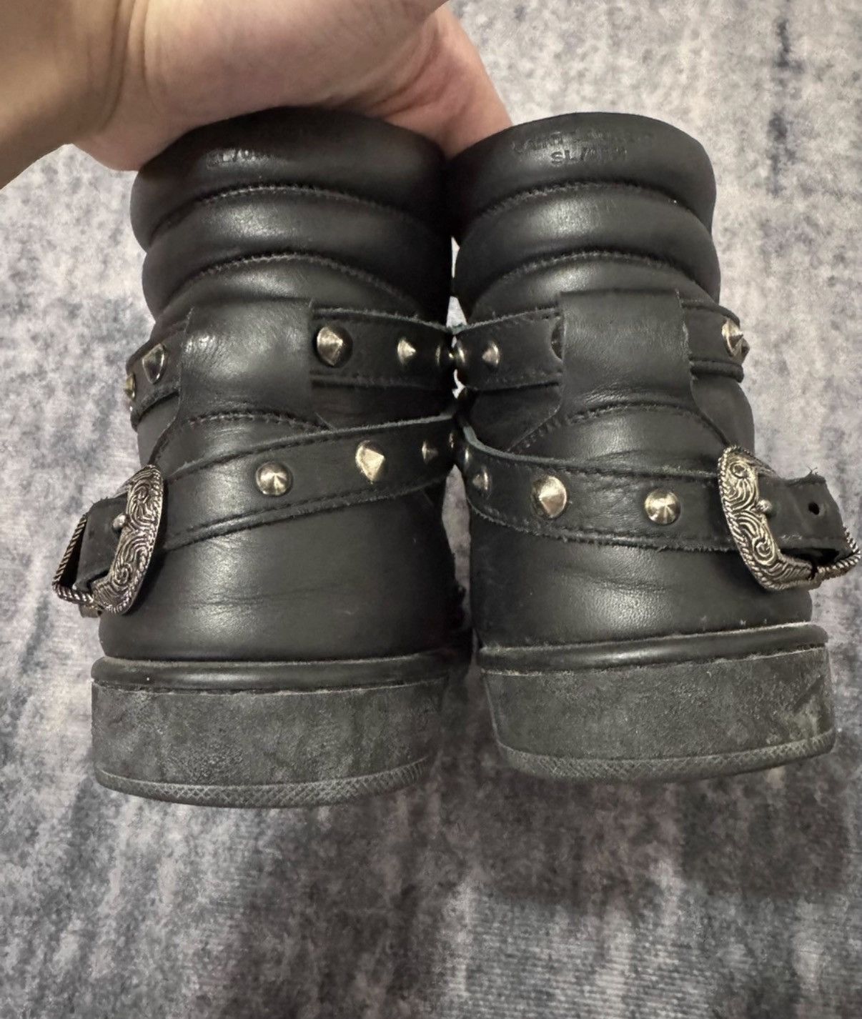 Saint Laurent Paris Saint Laurent "Black Knight" Studded Strap Brogue Sneakers Size US 7 / EU 40 - 5 Thumbnail