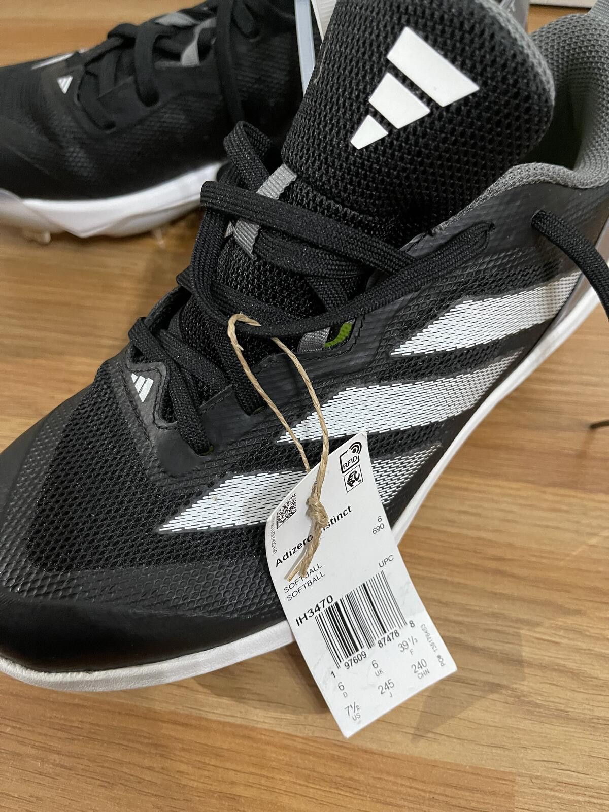 Adidas Adidas Adizero Instinct Softball Cleats Black and Gray Size US 7.5 / IT 37.5 - 4 Thumbnail