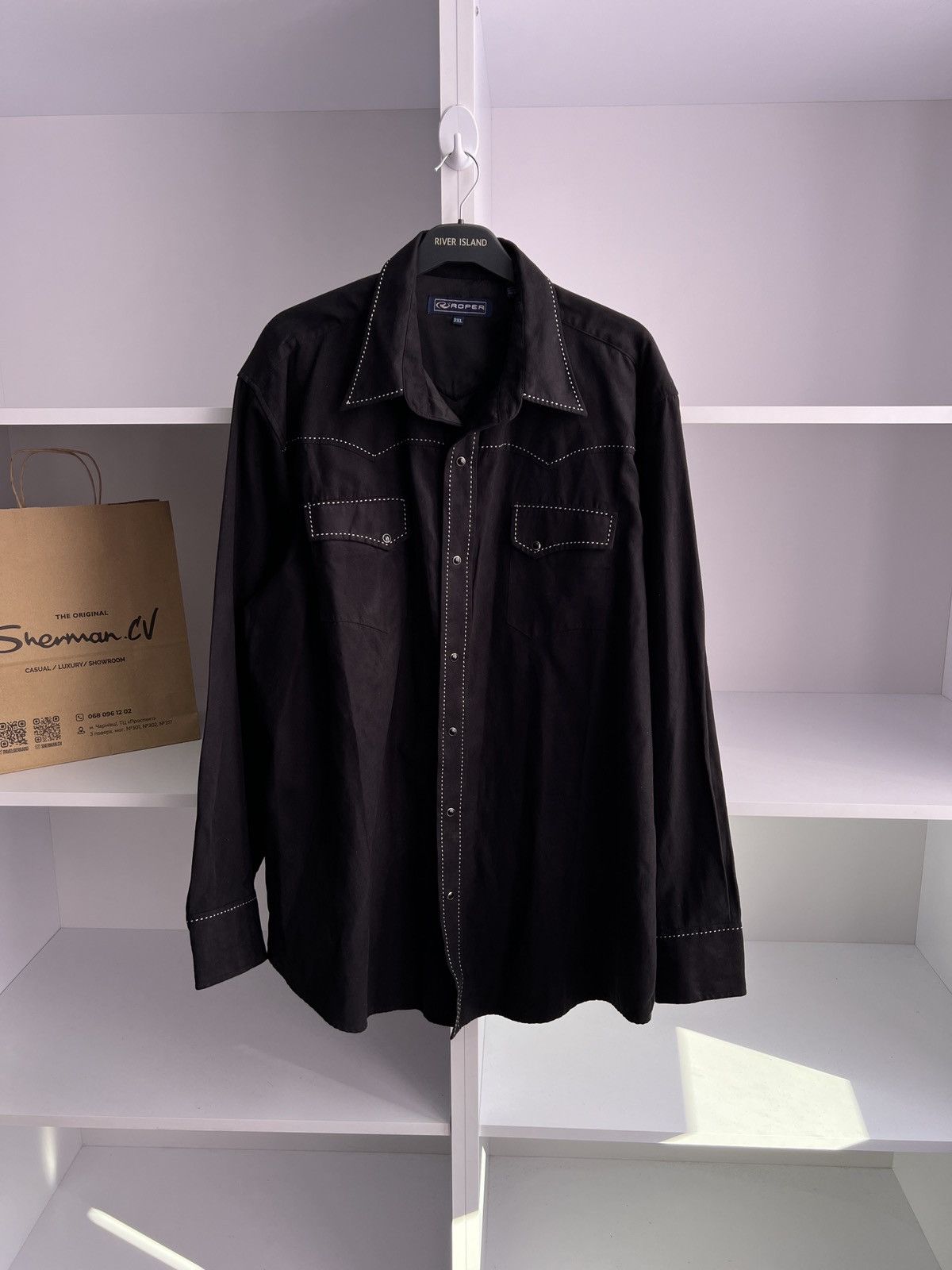 Roper × Vintage Vintage Roper Black Button Up Shirt Size US XXL / EU 58 / 5 - 1 Thumbnail