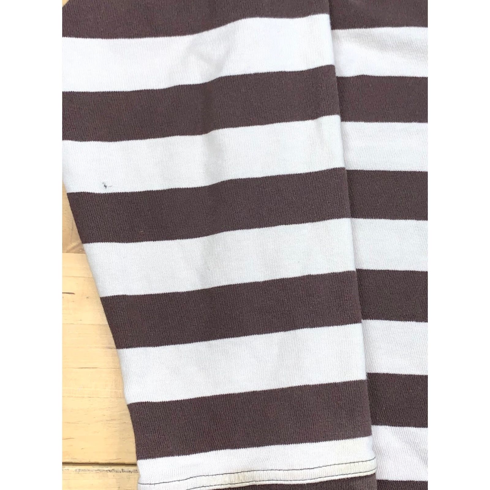 Timberland Timberland Striped Polo Long Sleeve Brown Tan Large Casual Mens Polo Shirt Regular Fit Size US L / EU 52-54 / 3 - 7 Thumbnail