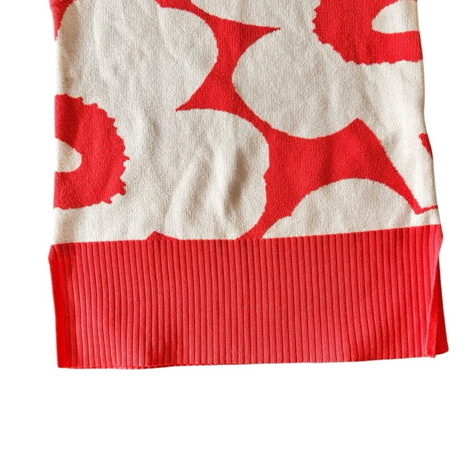 Marimekko Marimekko Tilma Unikko Knitted Wool Vest – White/Red Size XS Size XS / US 0-2 / IT 36-38 - 9 Thumbnail