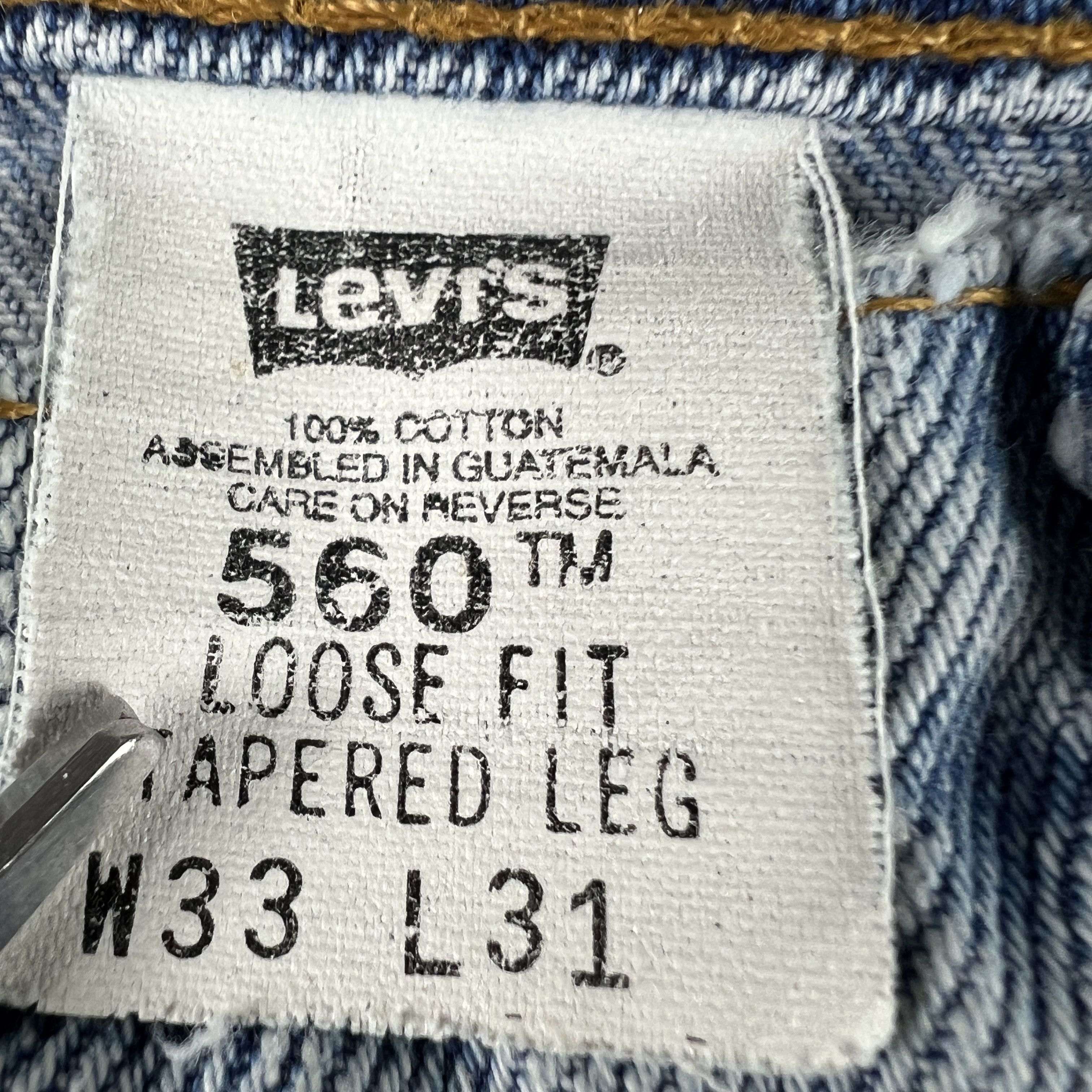 Levi's × Vintage VTG 90s Levi's Jeans 560 Loose Tapered Blue Distressed Denim Size US 32 / EU 48 - 11 Thumbnail