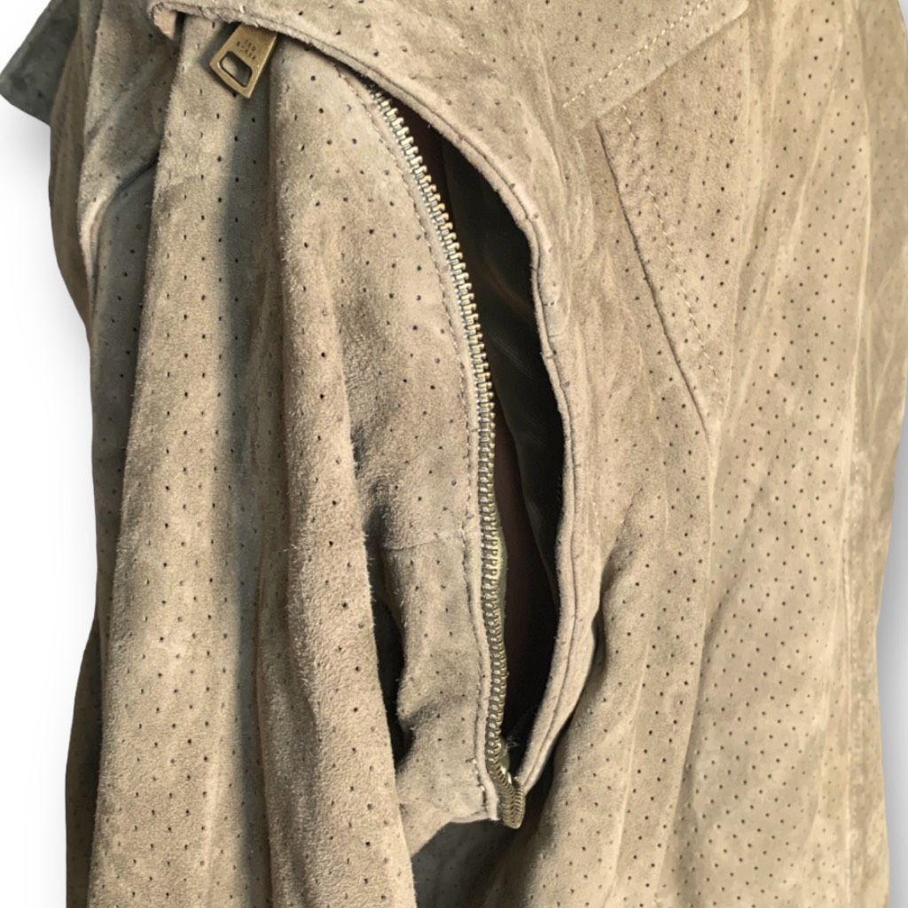 Ted Baker Ted Baker Louiey Convertible Perforated Suede Biker Moto Jac Size XL / US 12-14 / IT 48-50 - 12 Thumbnail