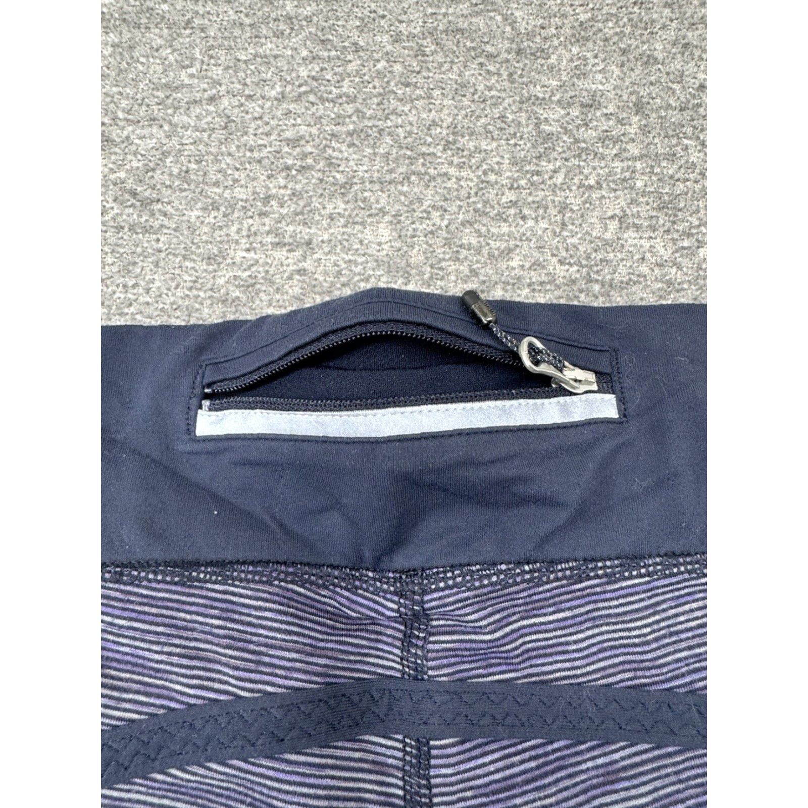 Lululemon Lululemon Run Chase Me Crop Capri Leggings - Blue Stripe Indigo Reflective - 8 - Women - Leggings Size 30" / US 8 / IT 44 - 7 Thumbnail